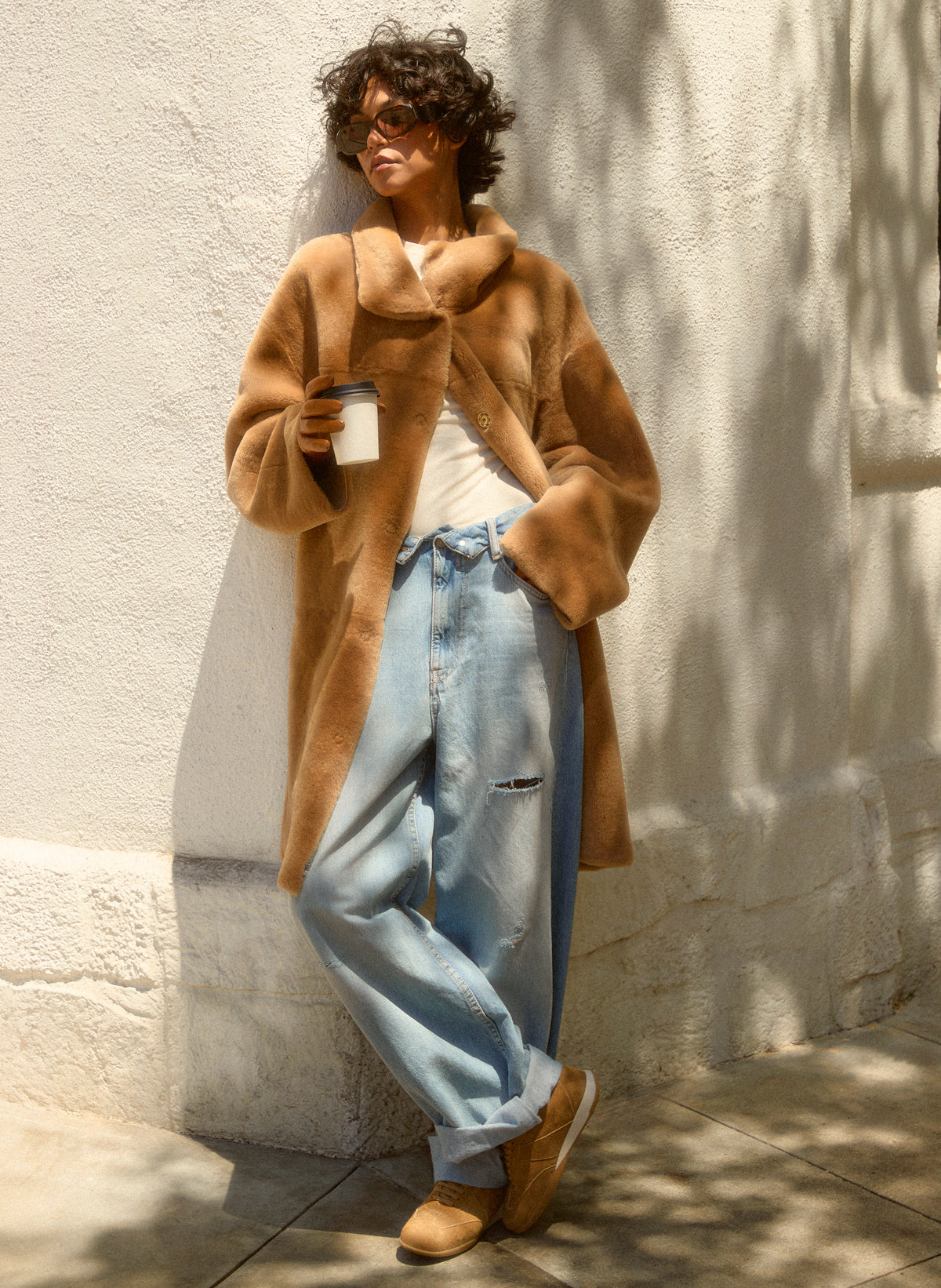 NERO MANTEAU LONG RÉVERSIBLE EN MOUTON — Elément 29 de 34