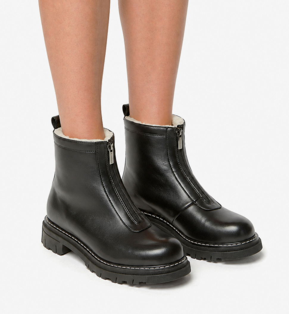 DELTA SHEARLING-LINED LEATHER BOOTIE — Item 6 of 10