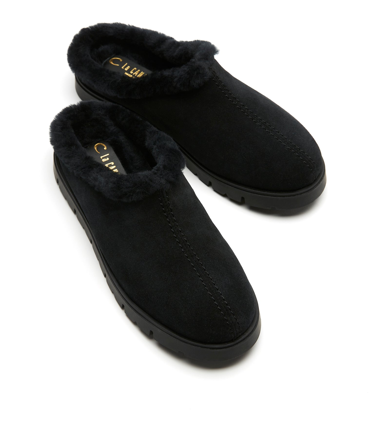 EVA SHEARLING LINED SUEDE MULE