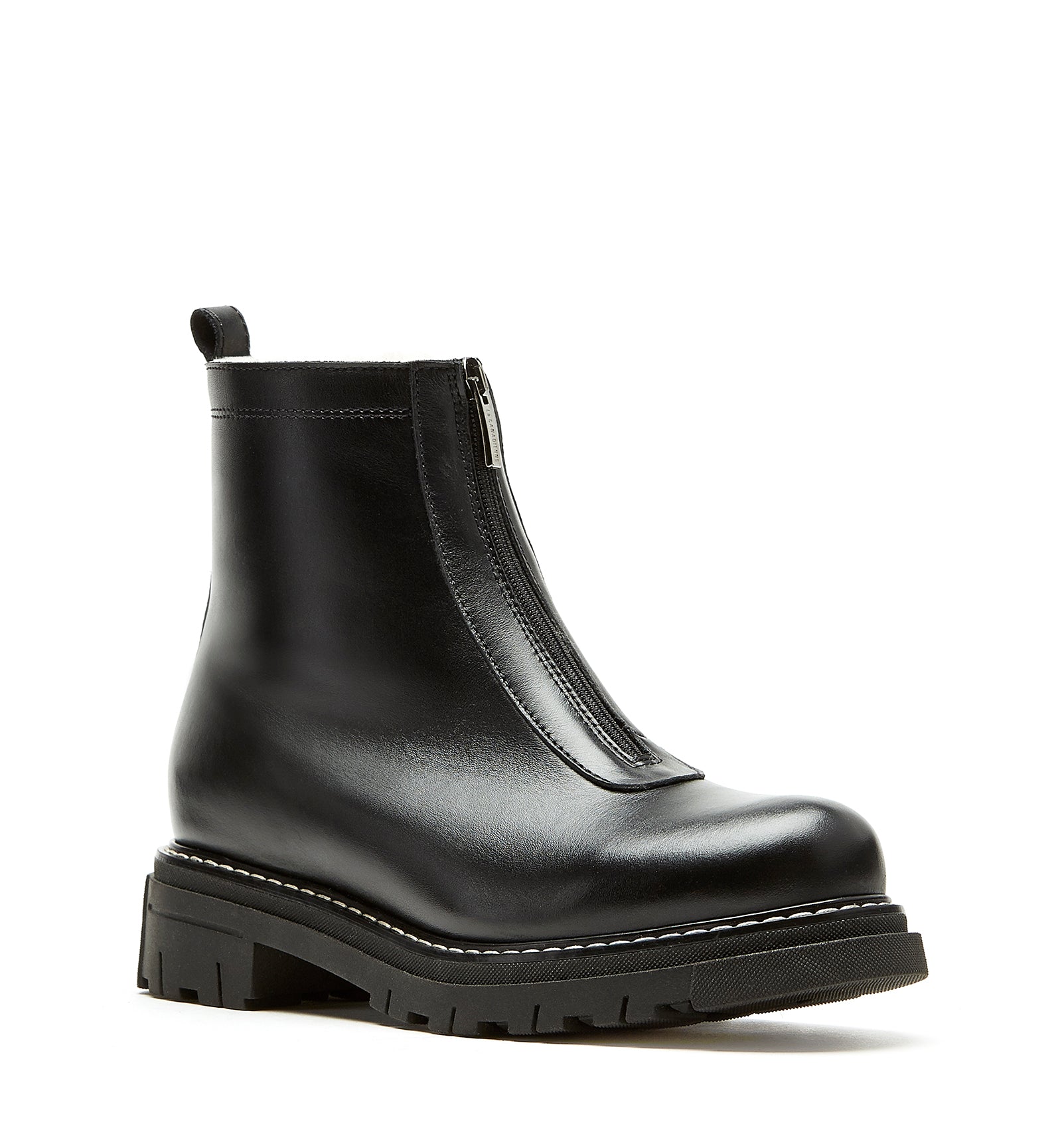 DELTA SHEARLING-LINED LEATHER BOOTIE