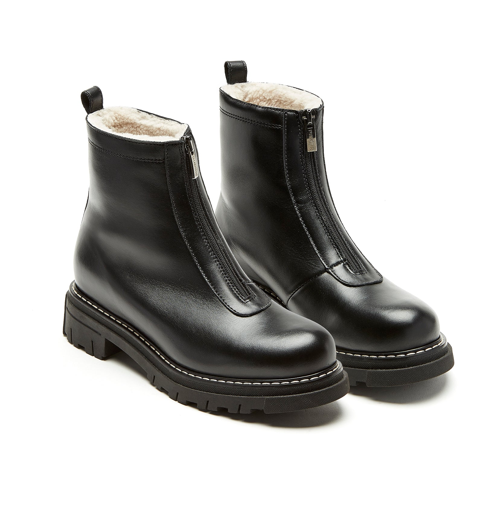 DELTA SHEARLING-LINED LEATHER BOOTIE