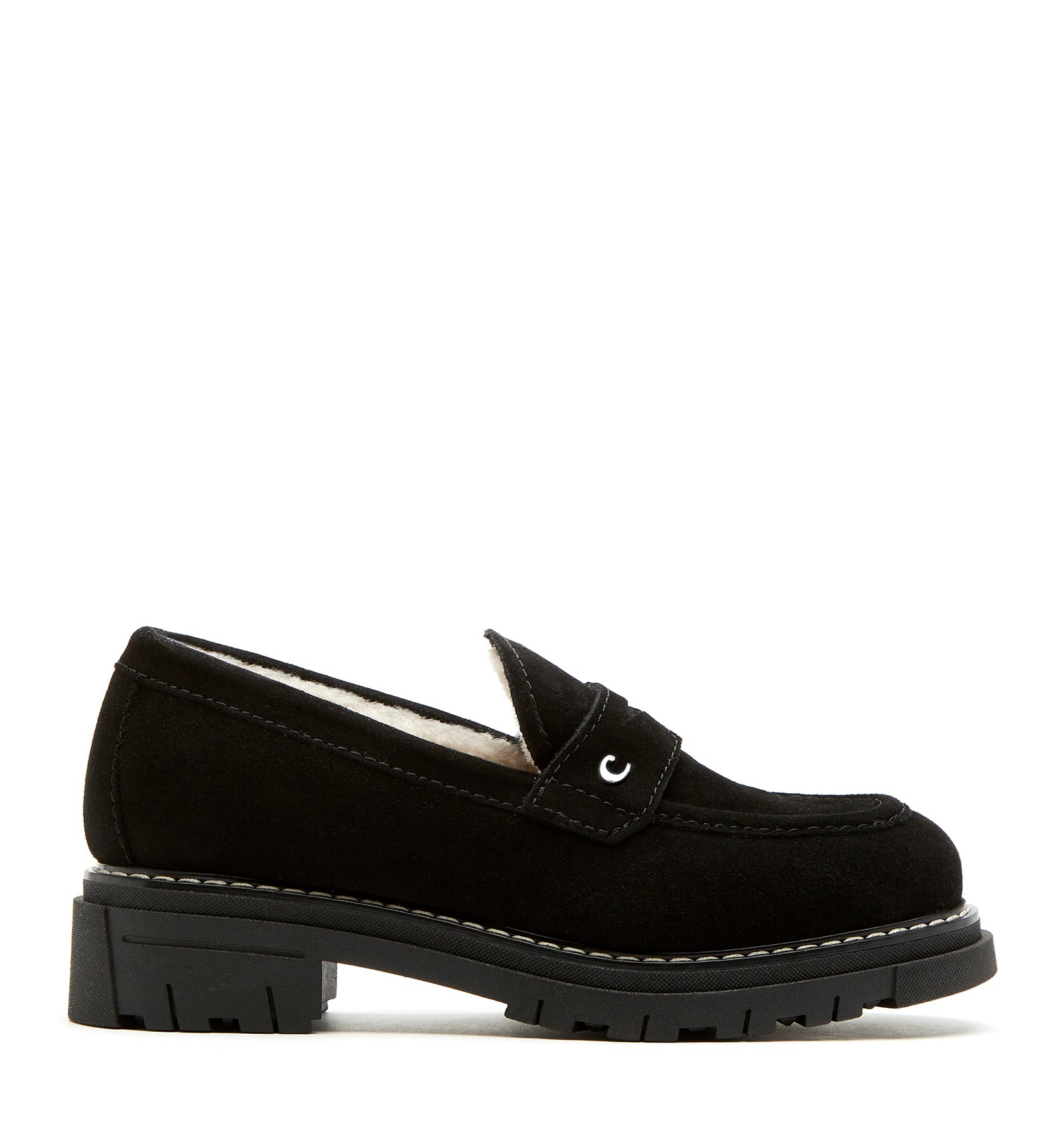 DONNY SHEARLING-LINED SUEDE LOAFER