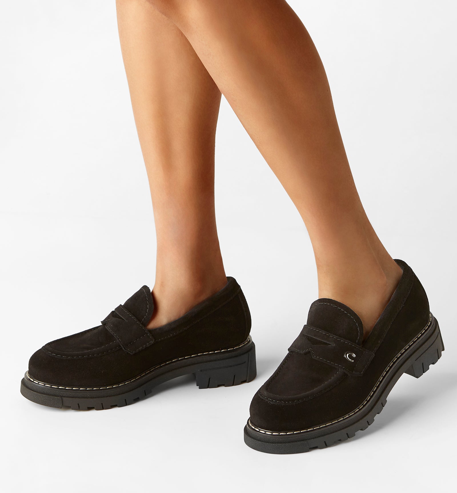 DONNY SHEARLING-LINED SUEDE LOAFER