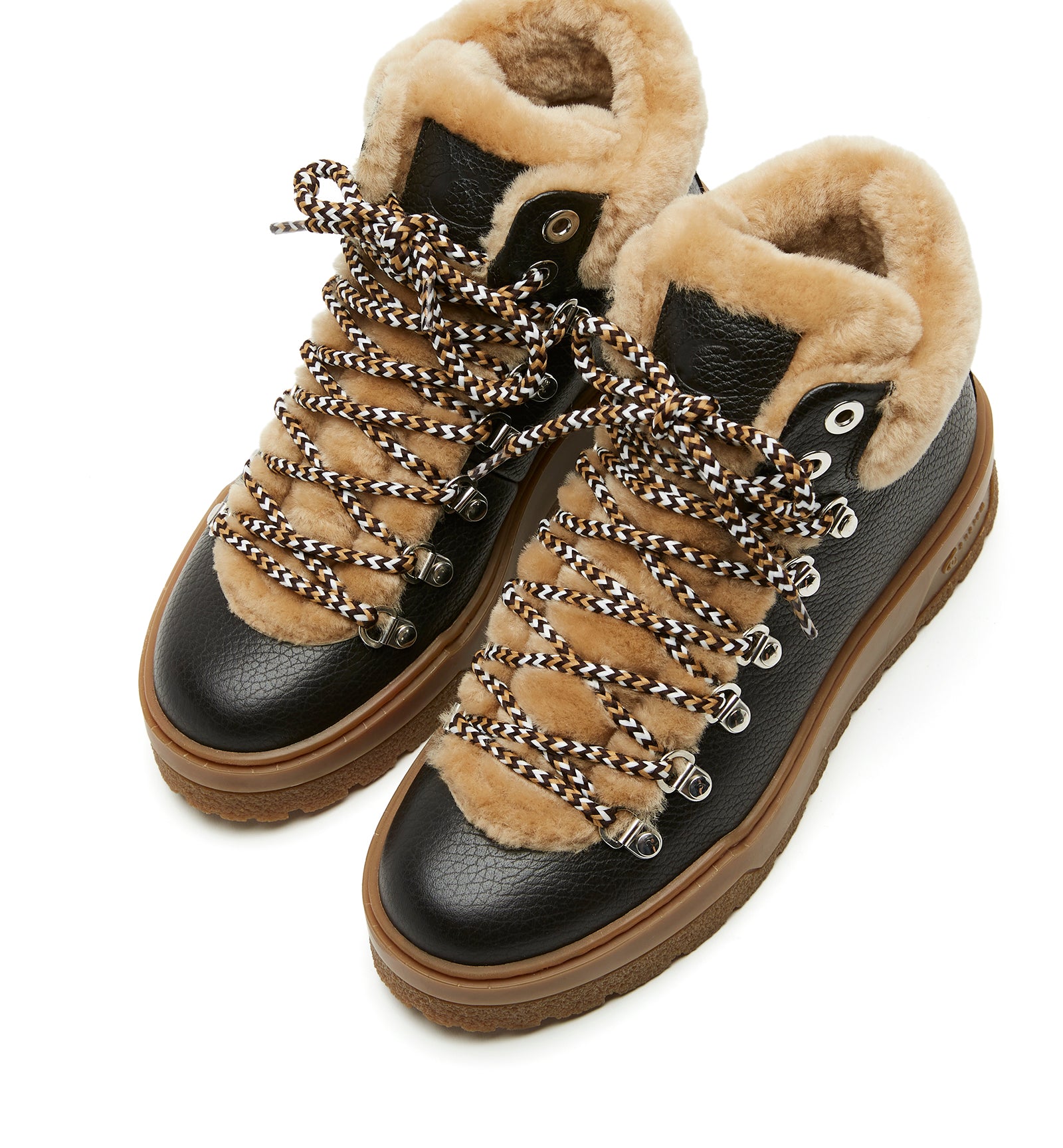 LAUSANNE SHEARLING-LINED LEATHER BOOTIE