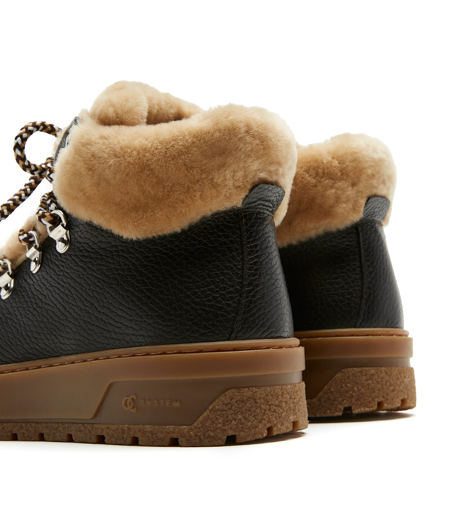 LAUSANNE SHEARLING-LINED LEATHER BOOTIE