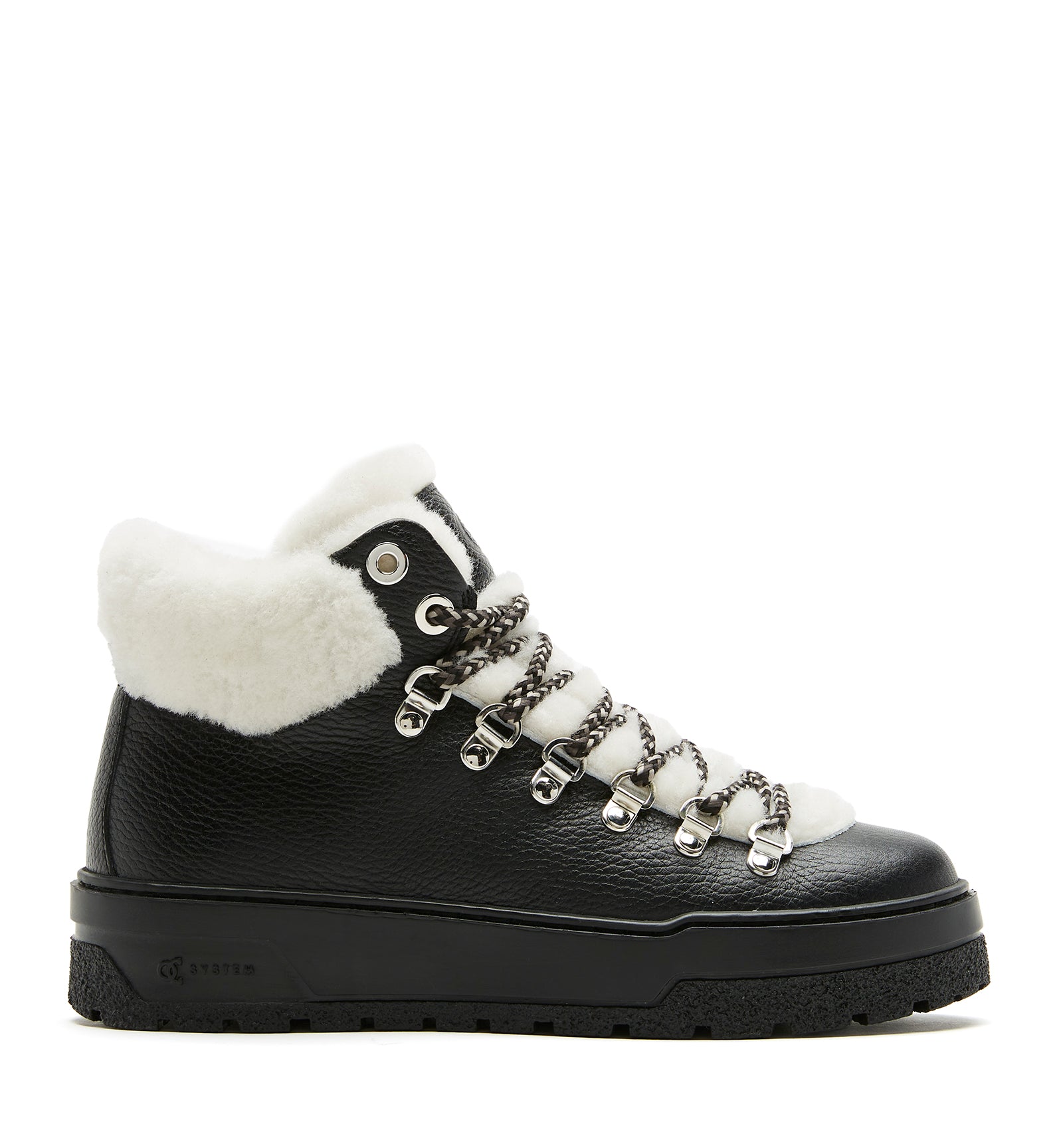 LAUSANNE SHEARLING-LINED LEATHER BOOTIE
