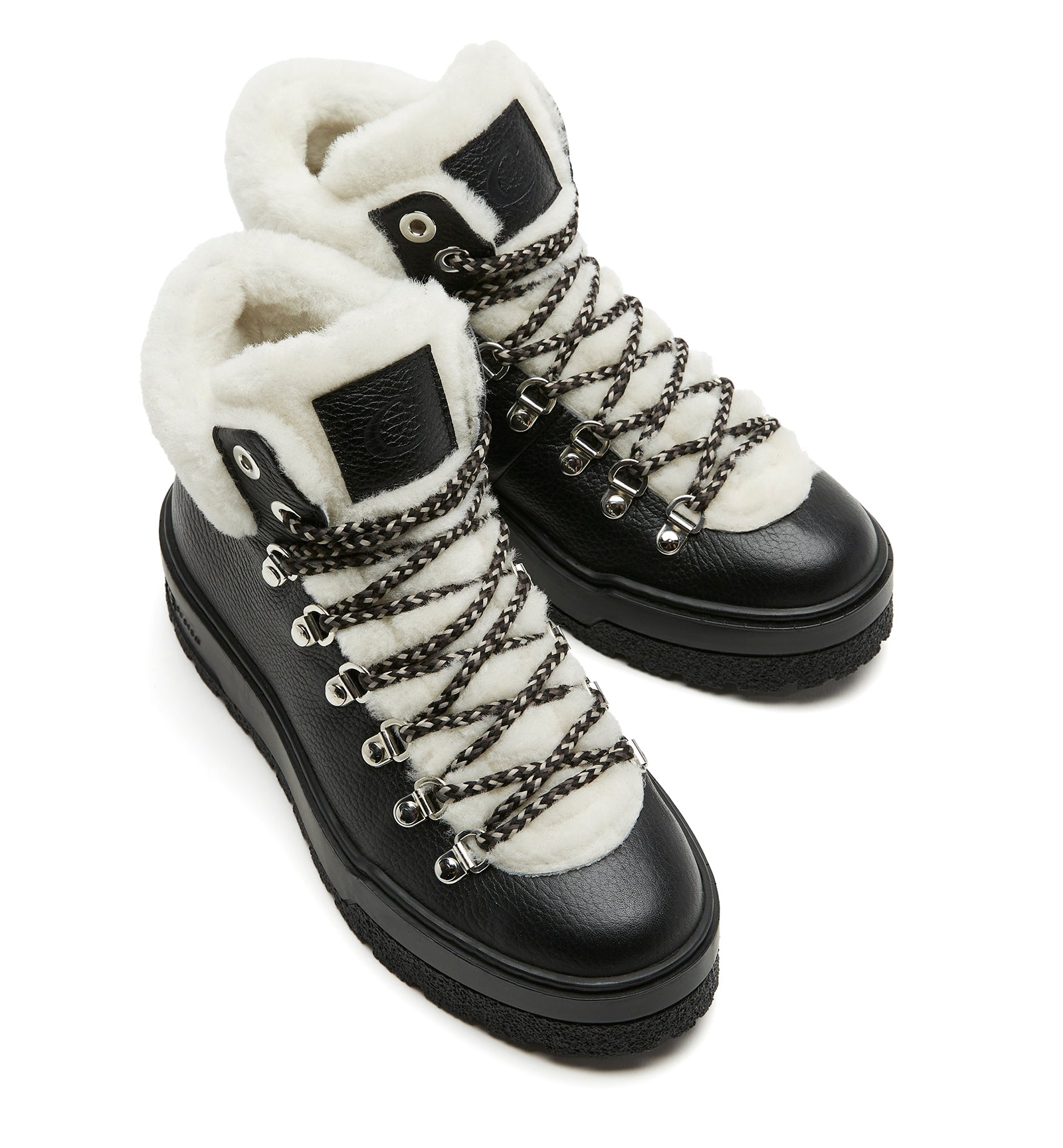 LAUSANNE SHEARLING-LINED LEATHER BOOTIE