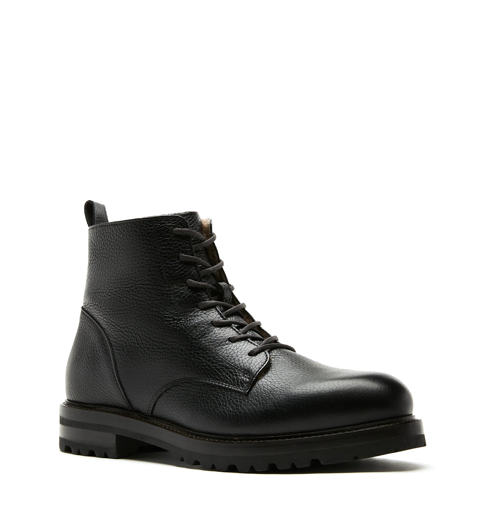 LUIS MEN'S SHEARLING-LINED PEBBLE LEATHER BOOT