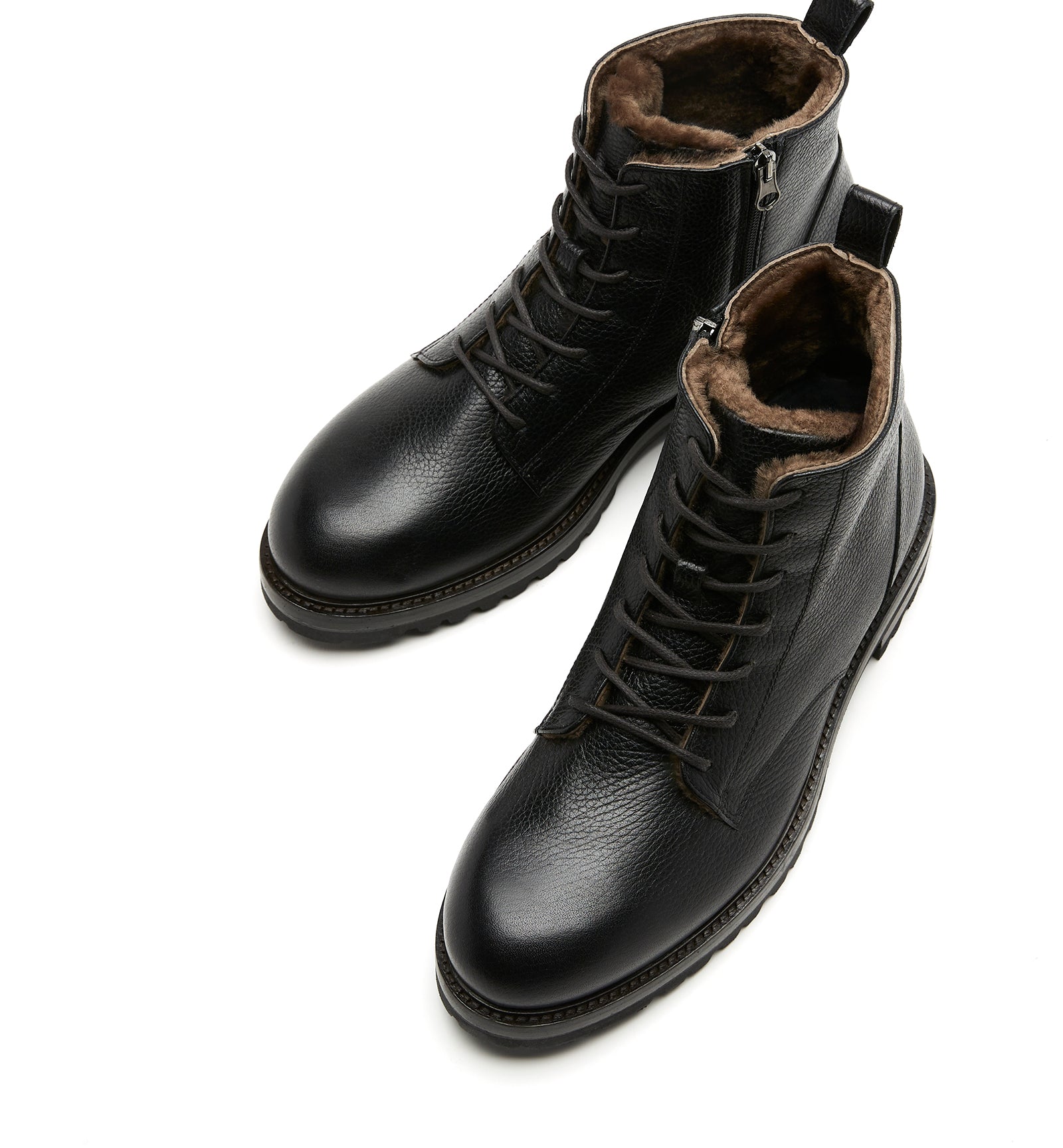 LUIS MEN'S SHEARLING-LINED PEBBLE LEATHER BOOT