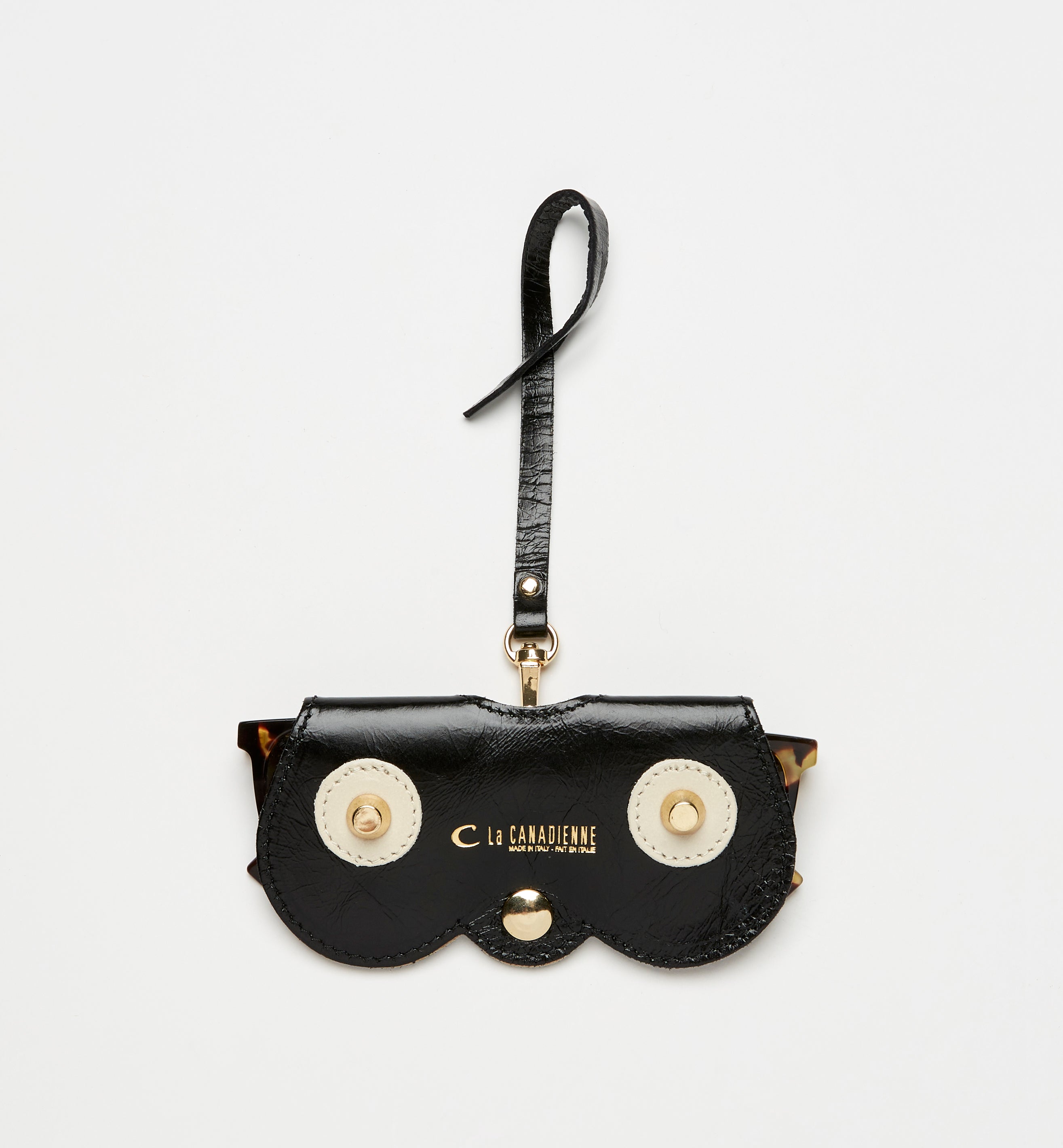 PUCK LEATHER SUNGLASS CLIP CASE