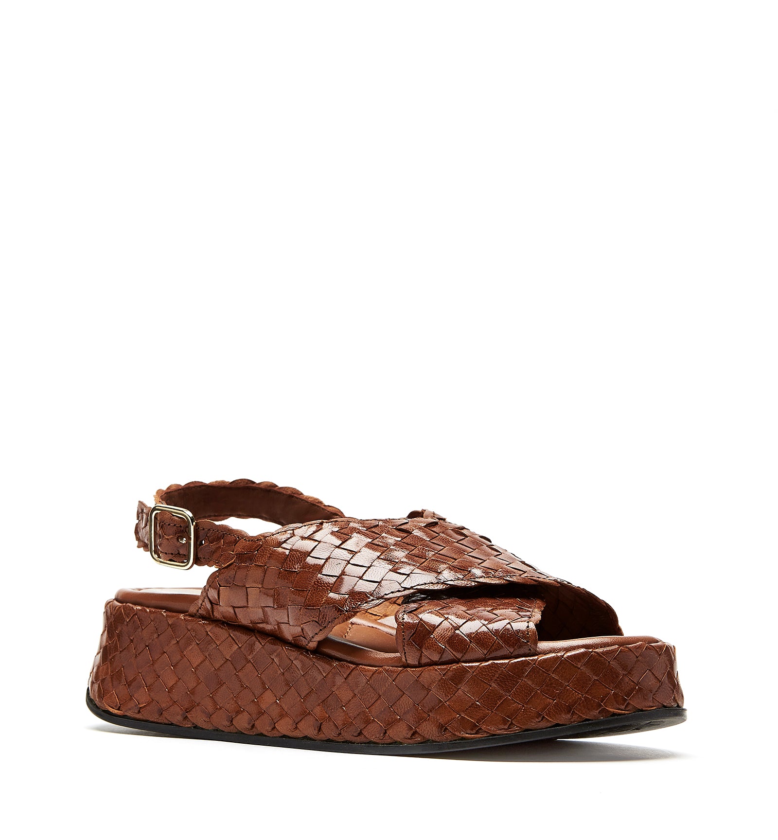 PACIFIK SANDALE EN CUIR TRESSÉ