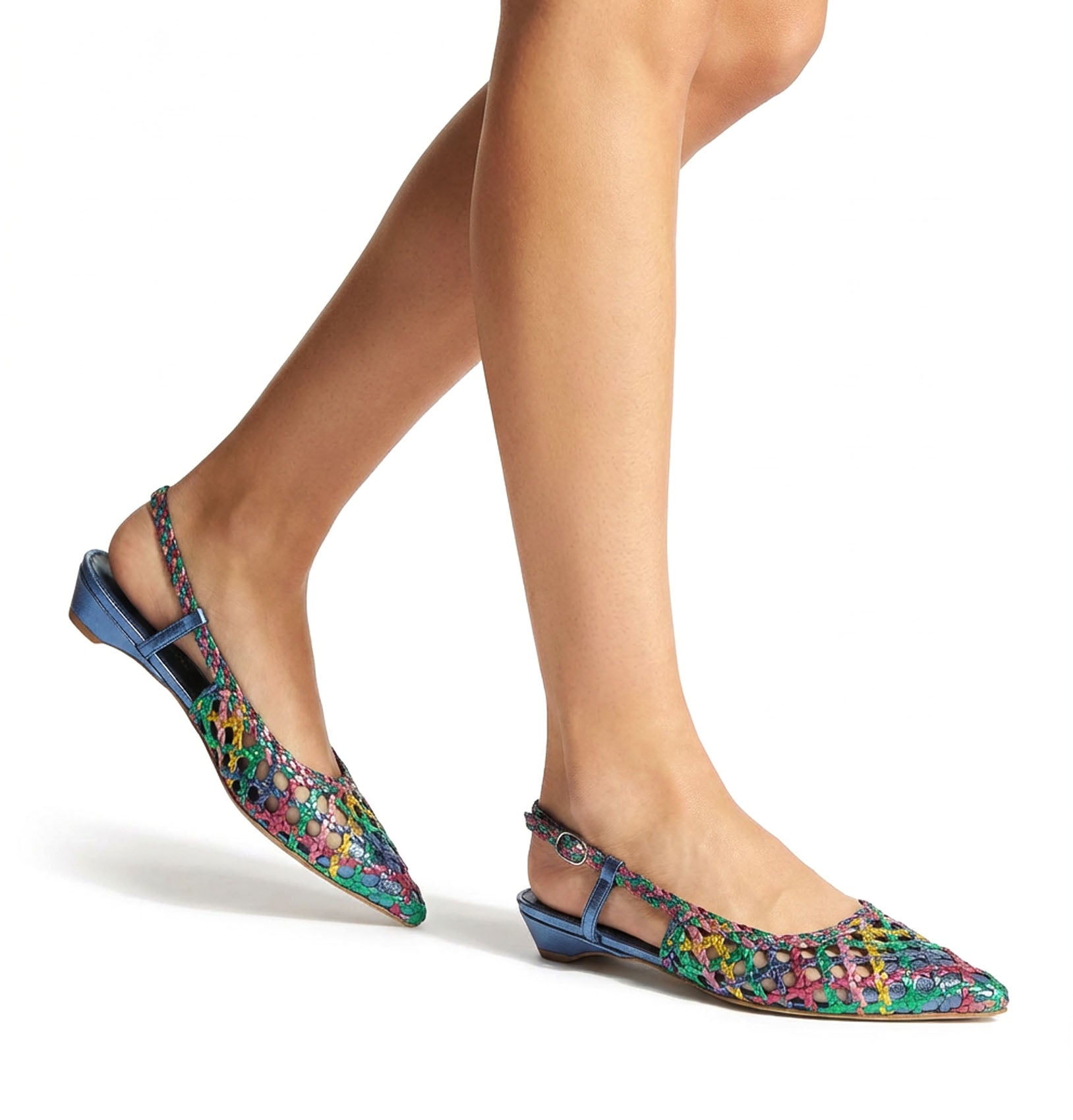 PLAYS BALLERINE SLINGBACK EN CUIR TRESSÉ
