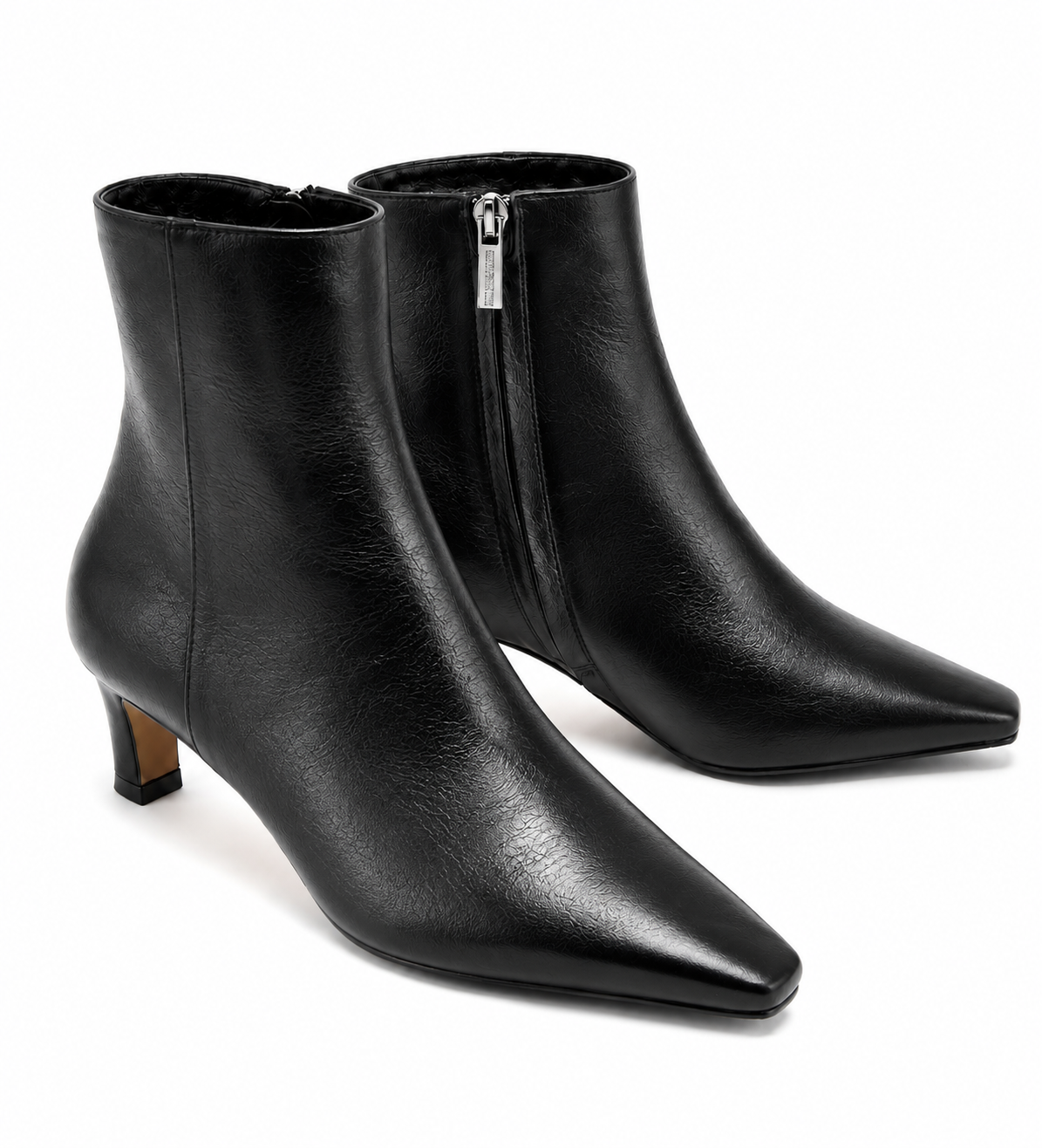 BEV CRUSHED LEATHER HEELED BOOTIE