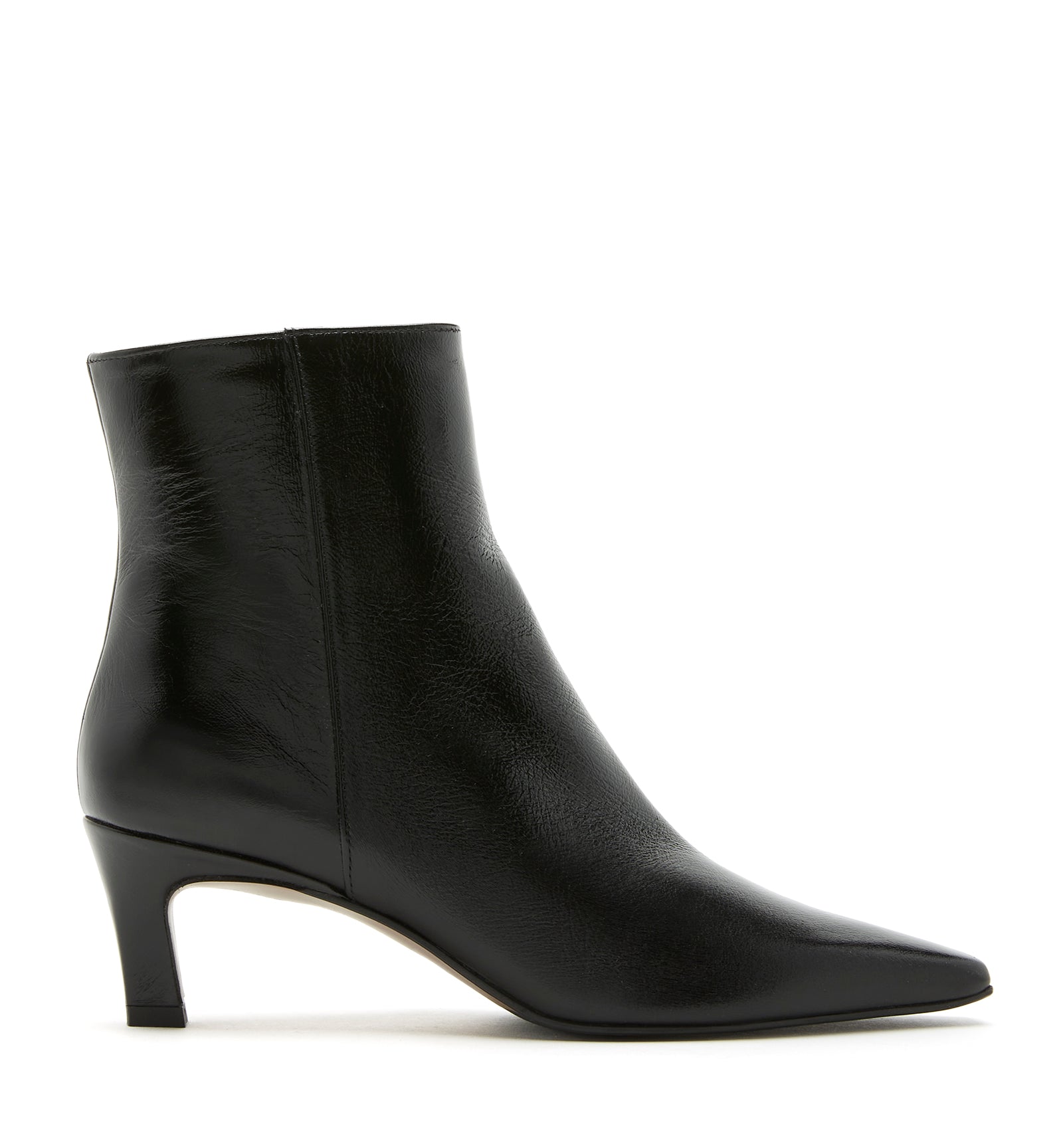 BEV CRUSHED LEATHER HEELED BOOTIE — Item 1 of 6