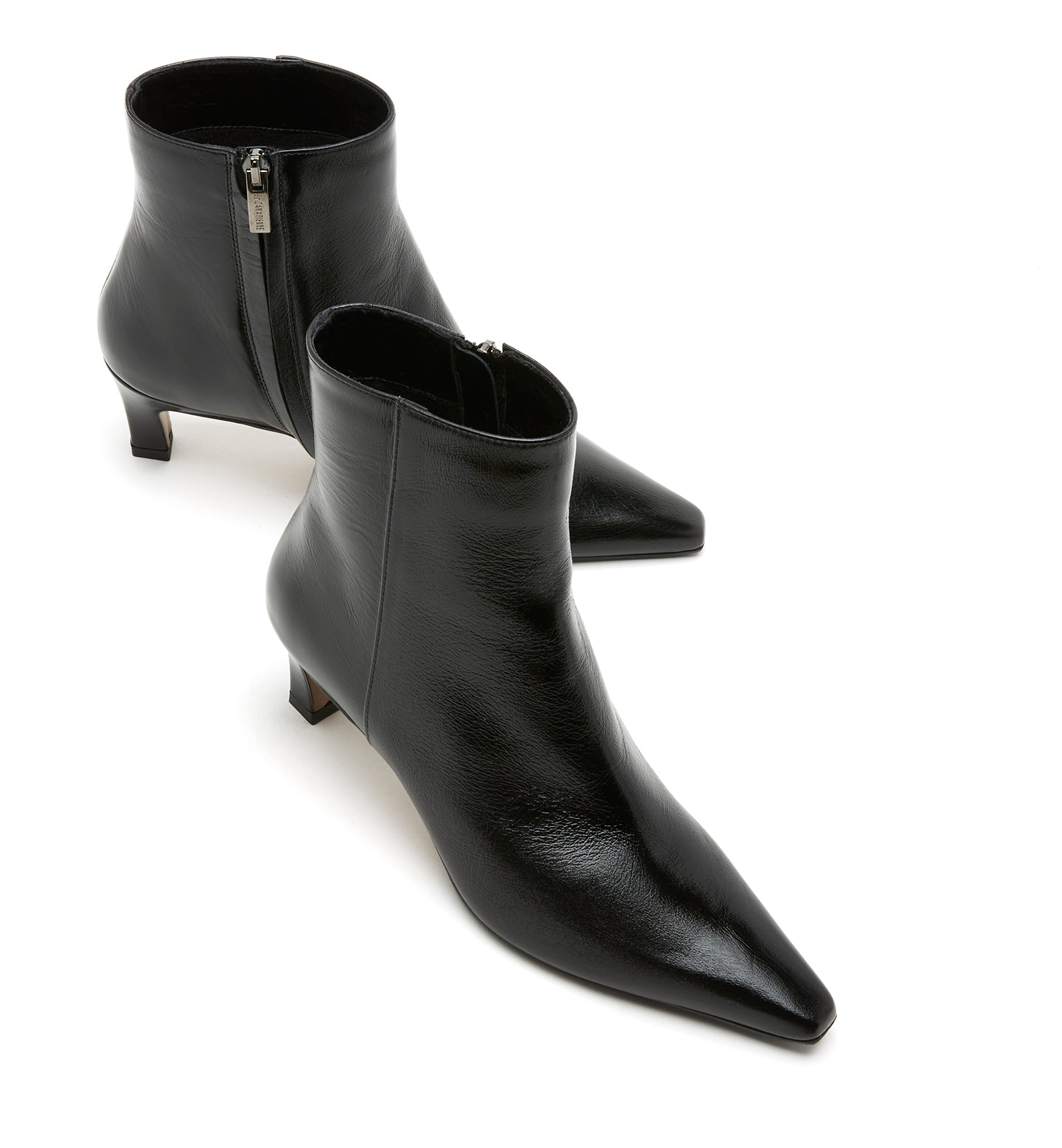 BEV CRUSHED LEATHER HEELED BOOTIE — Item 3 of 6