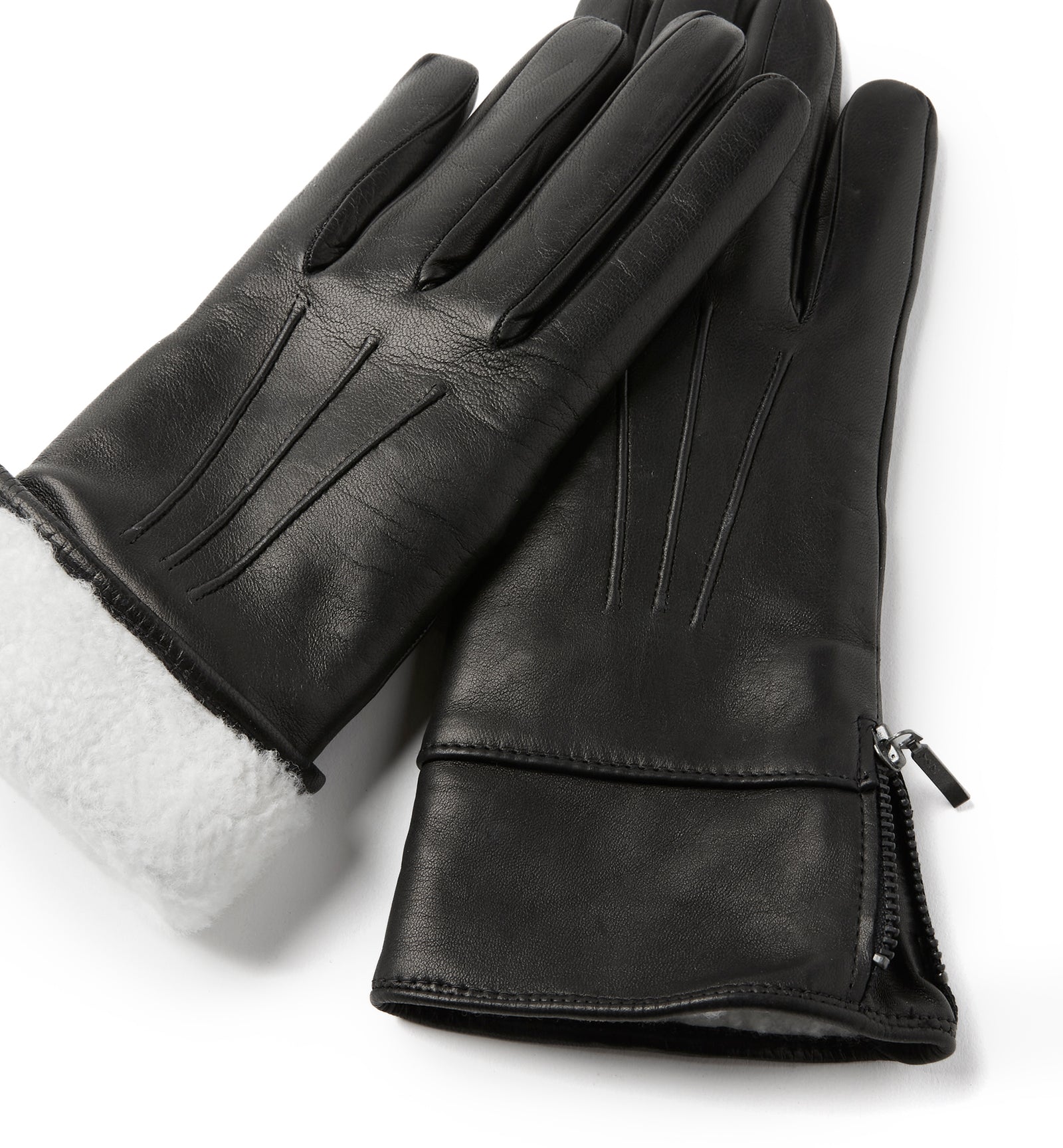 CAINE SHEARLING-LINED LEATHER GLOVES