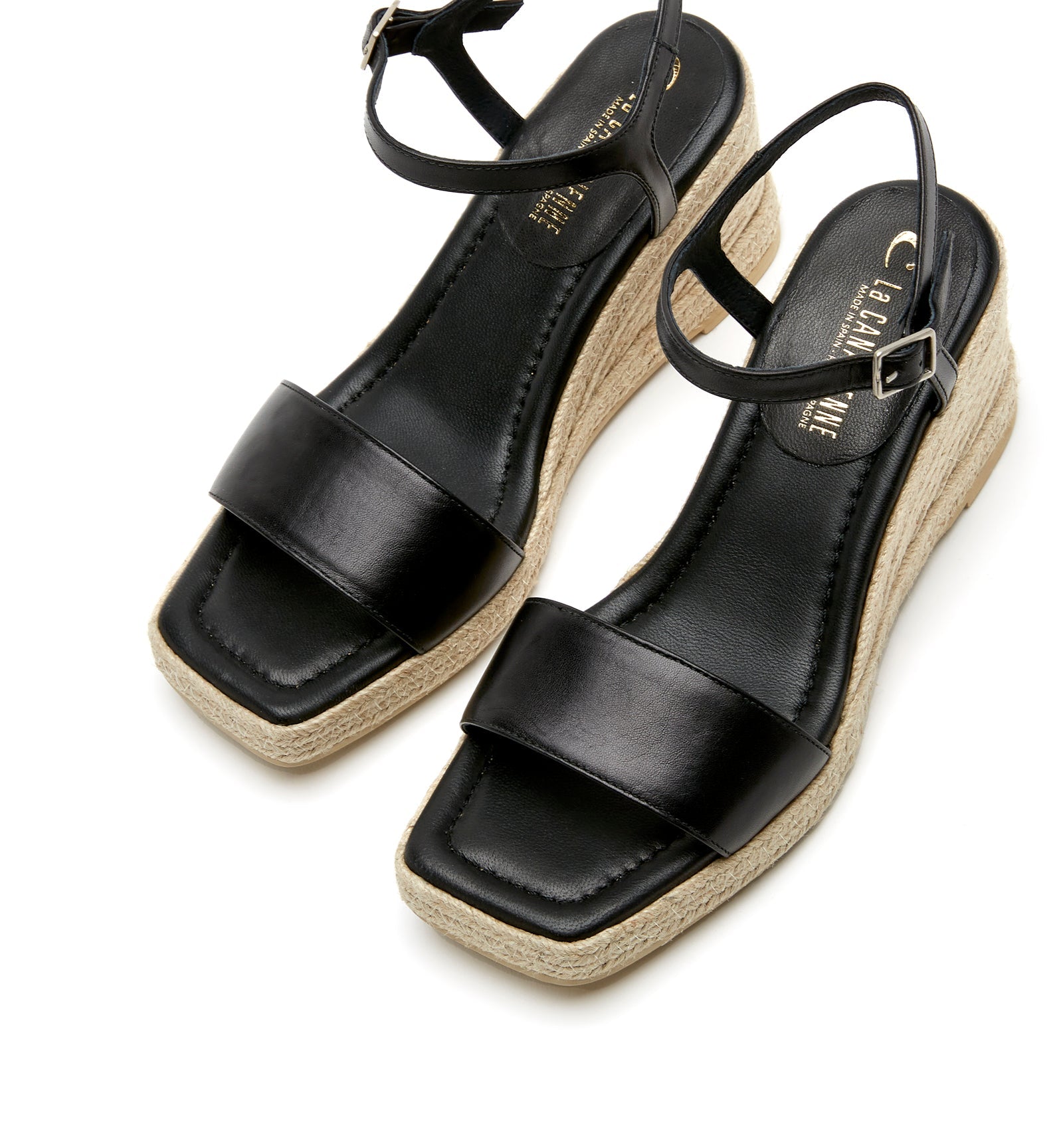 CASSIE LEATHER WEDGE ESPADRILLE - La Canadienne