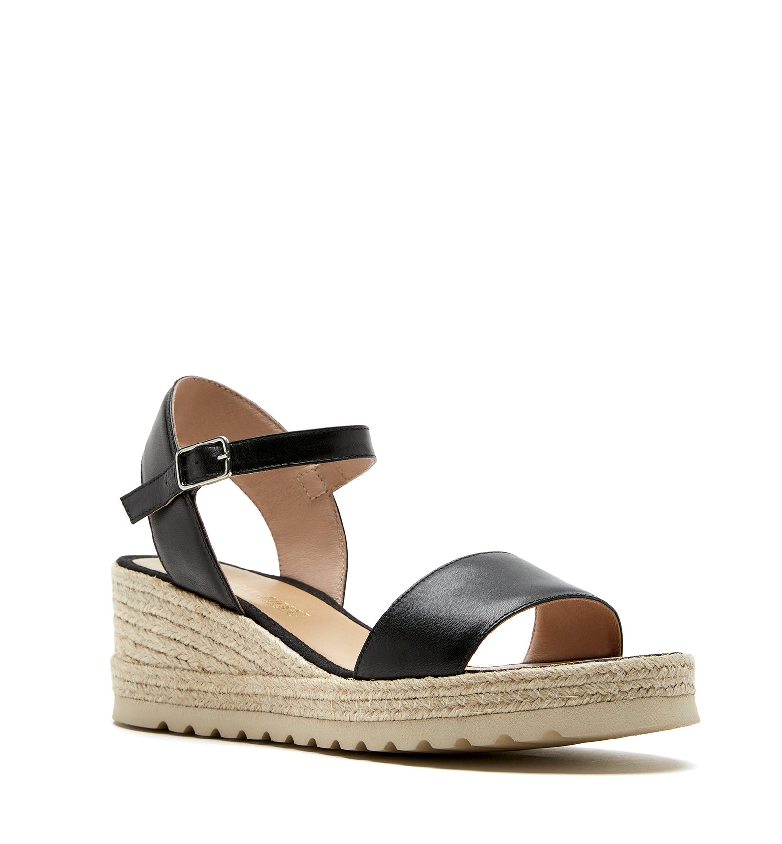 CHRISTIE LEATHER WEDGE ESPADRILLE - La Canadienne