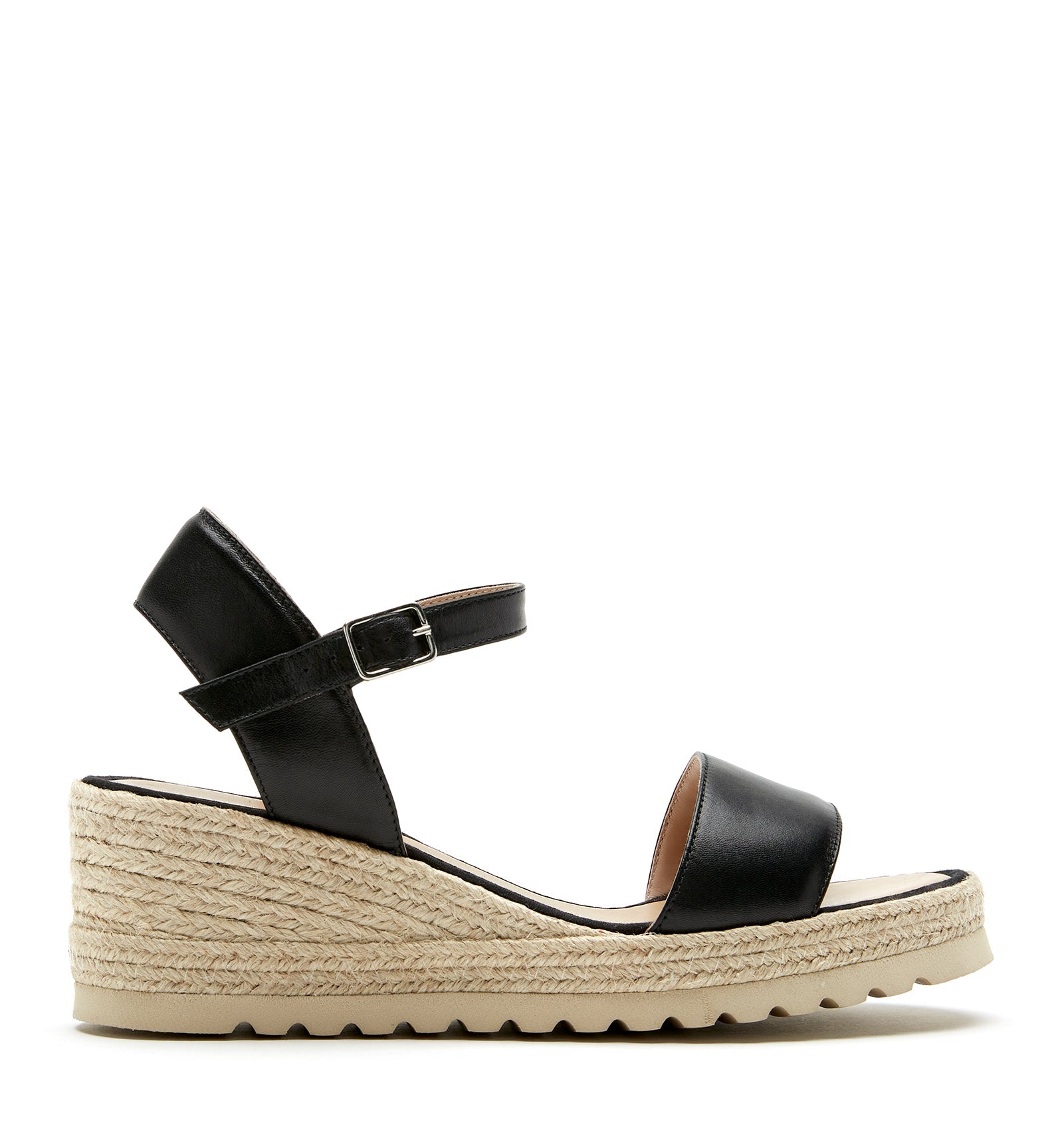 CHRISTIE LEATHER WEDGE ESPADRILLE - La Canadienne