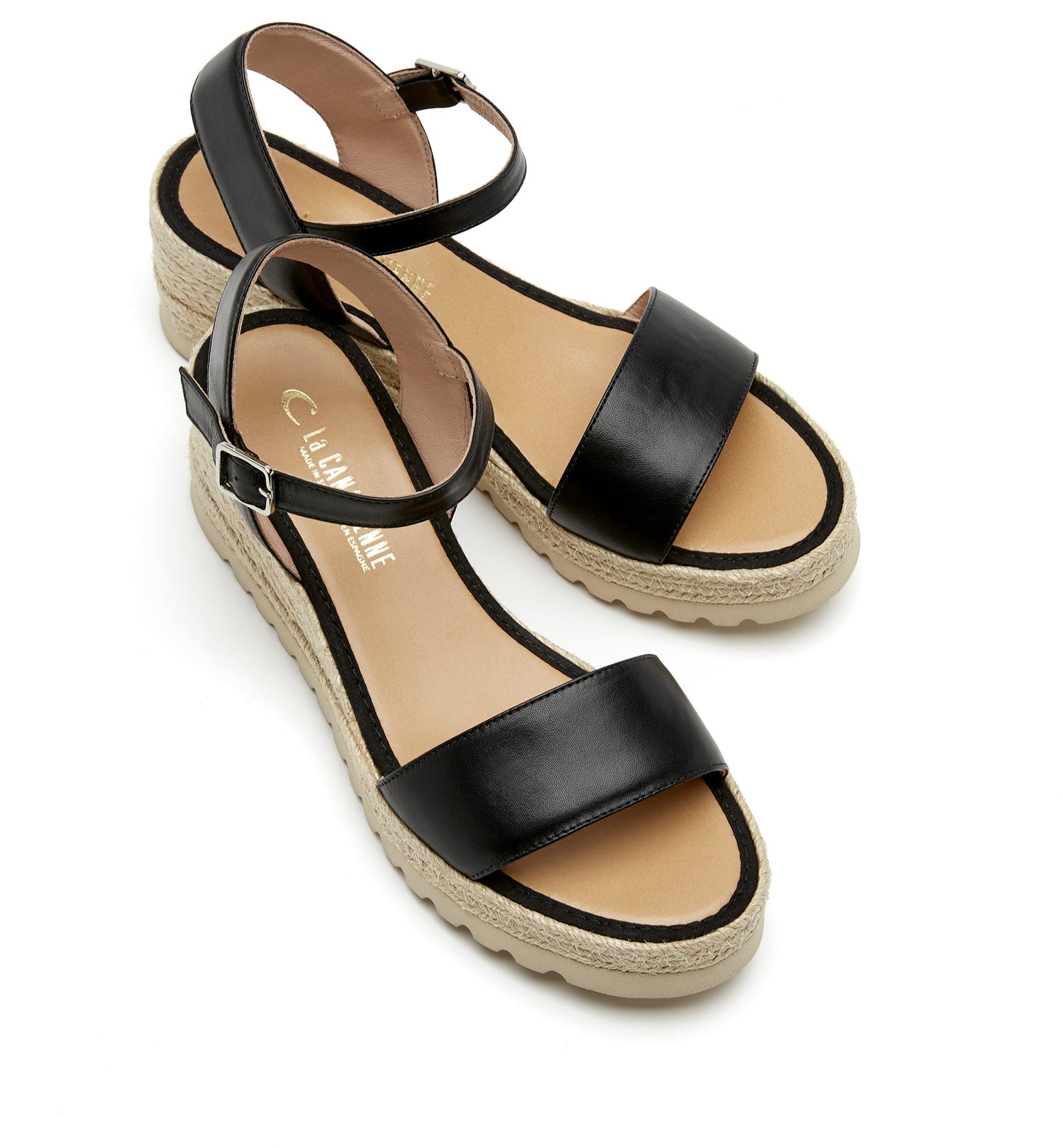 CHRISTIE LEATHER WEDGE ESPADRILLE - La Canadienne