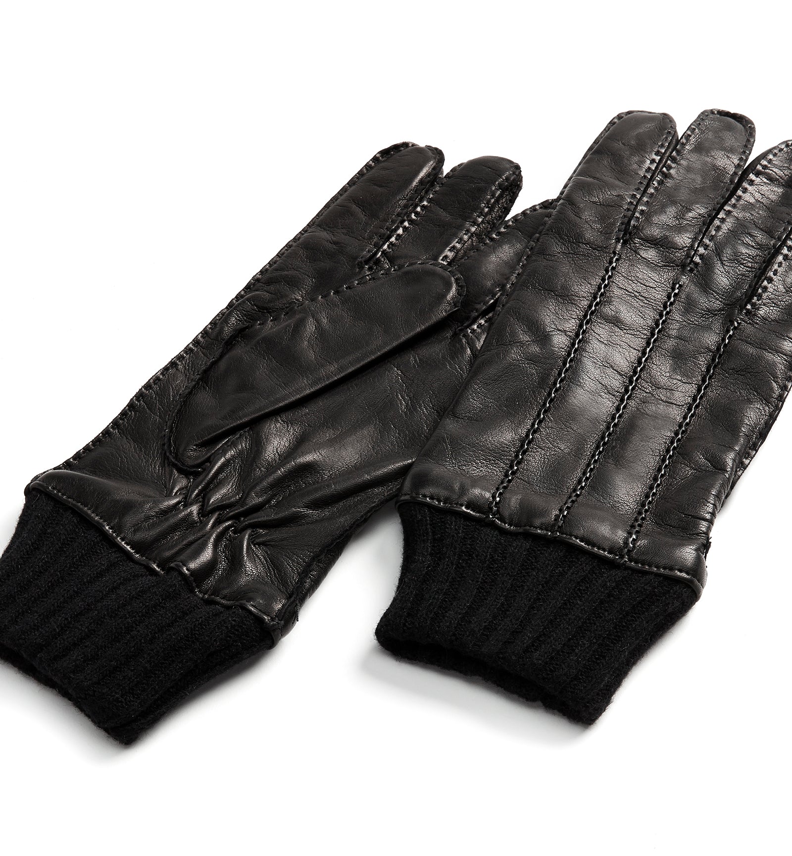 CIRIL MEN'S CASHMERE-LINED LEATHER GLOVES — Item 2 of 3