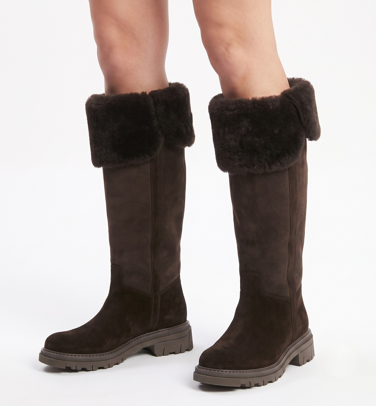 DAVIDE SHEARLING-LINED SUEDE BOOT — Item 6 of 12