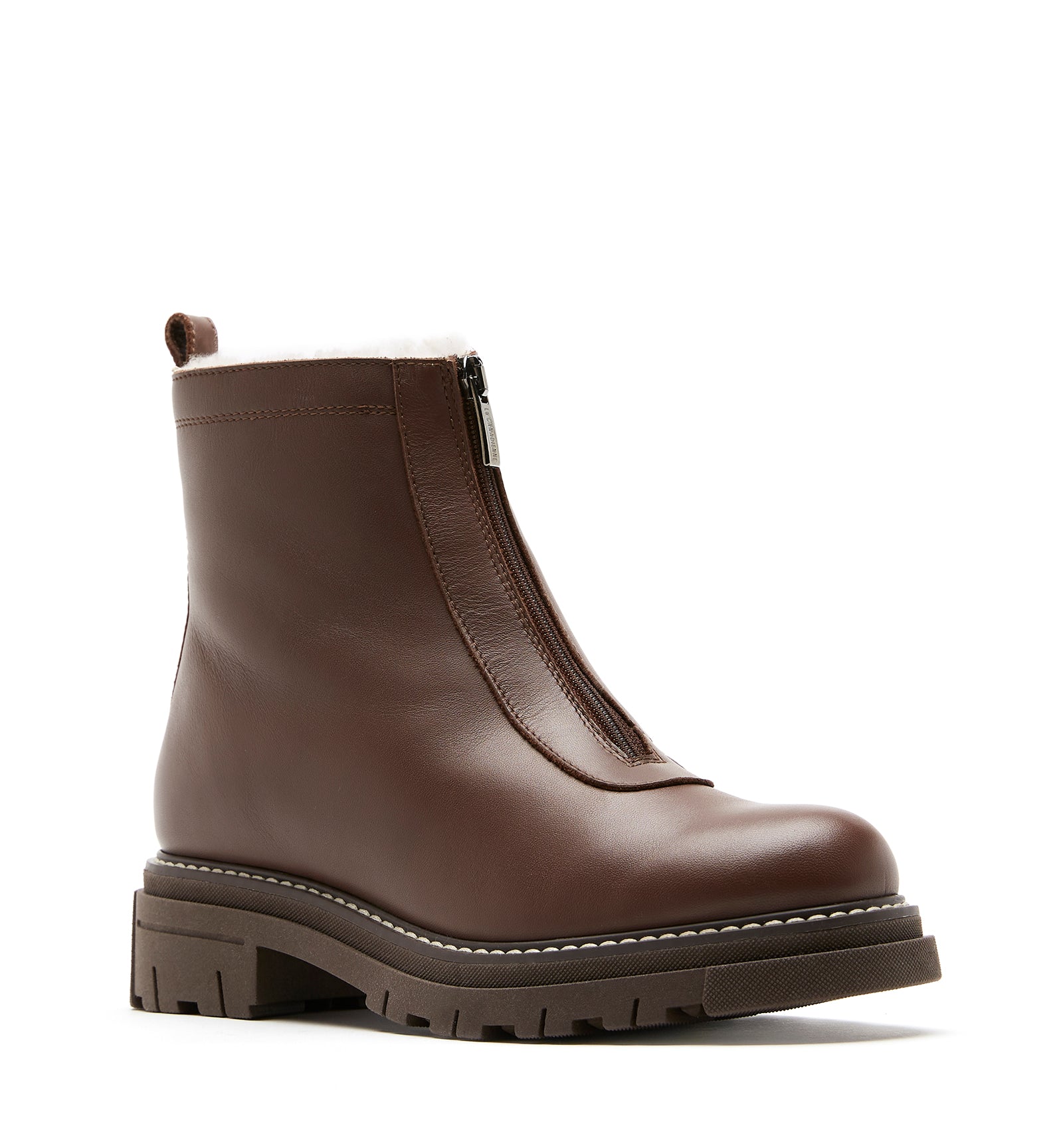 DELTA SHEARLING-LINED LEATHER BOOTIE