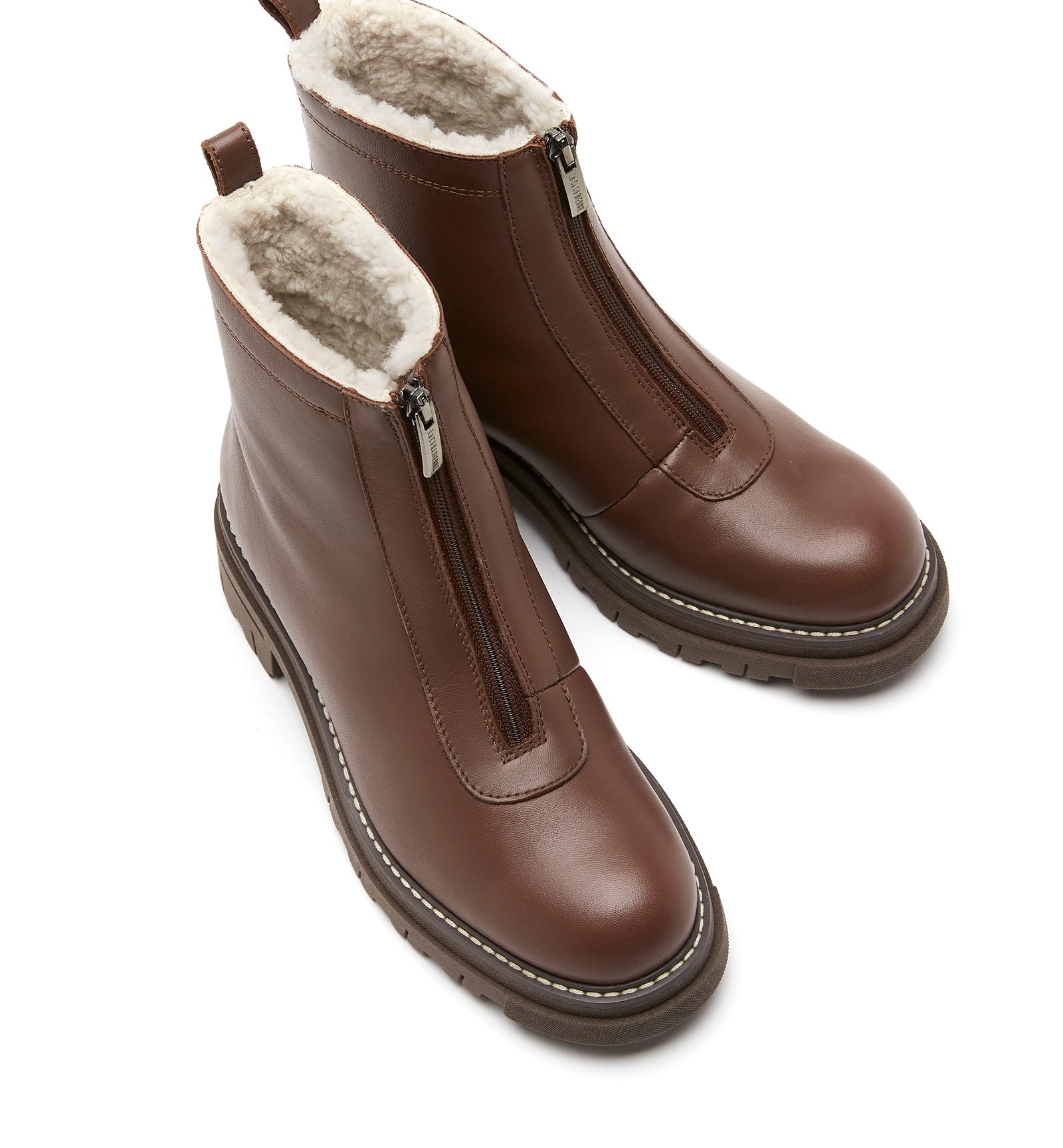 DELTA SHEARLING-LINED LEATHER BOOTIE