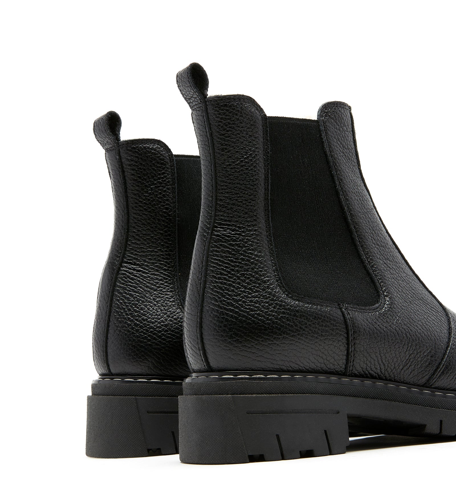 DERRICK SHEARLING-LINED PEBBLED LEATHER BOOTIE