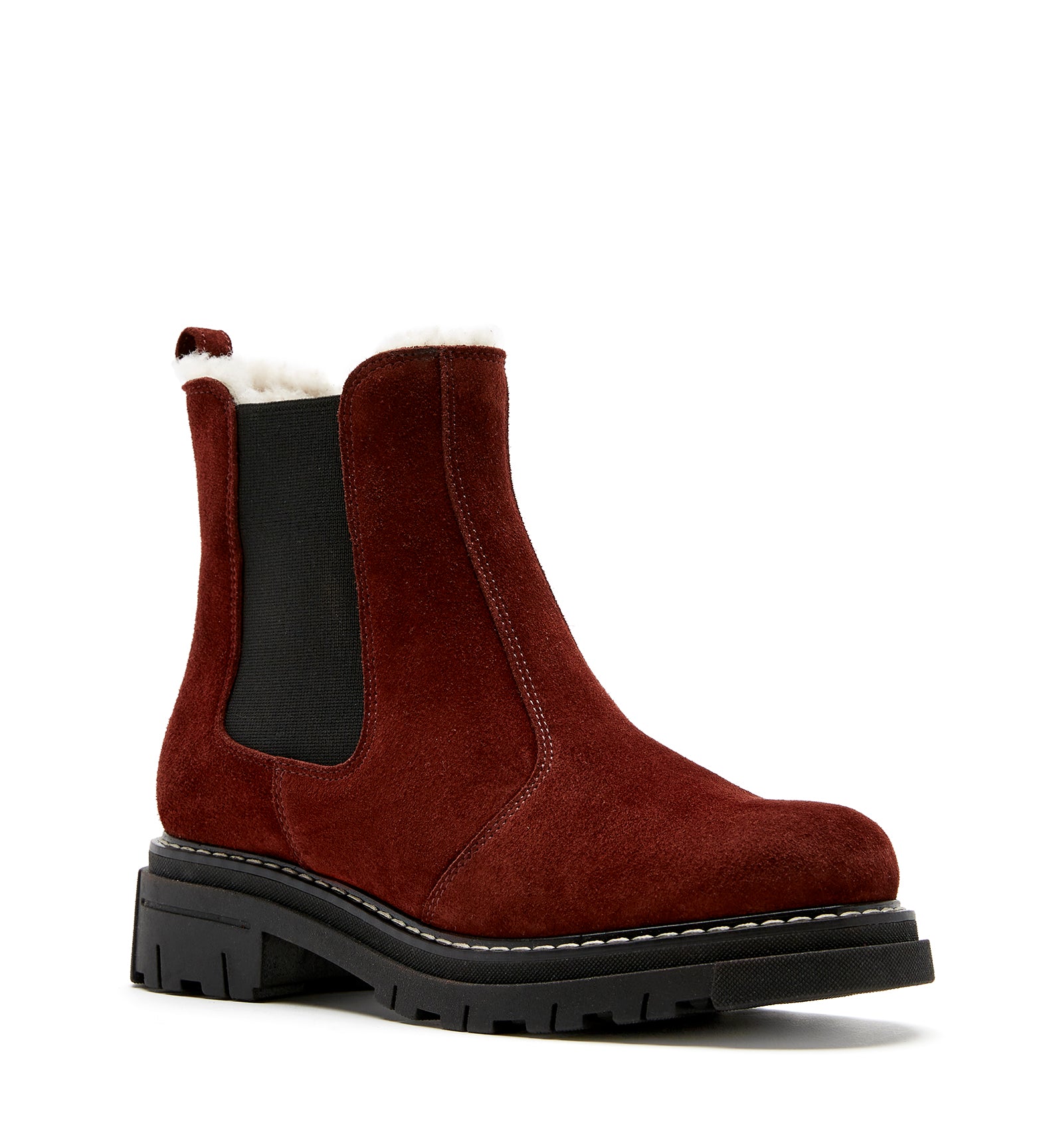 DERRICK SHEARLING-LINED SUEDE BOOTIE