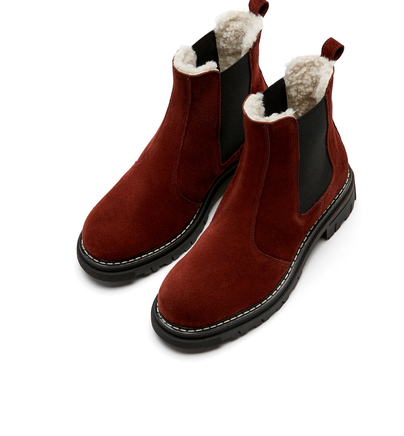 DERRICK SHEARLING-LINED SUEDE BOOTIE