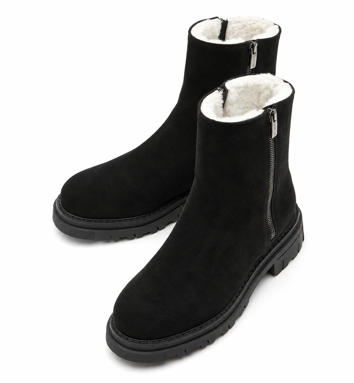 DIAMOND SHEARLING LINED SUEDE BOOTIE — Item 3 of 10