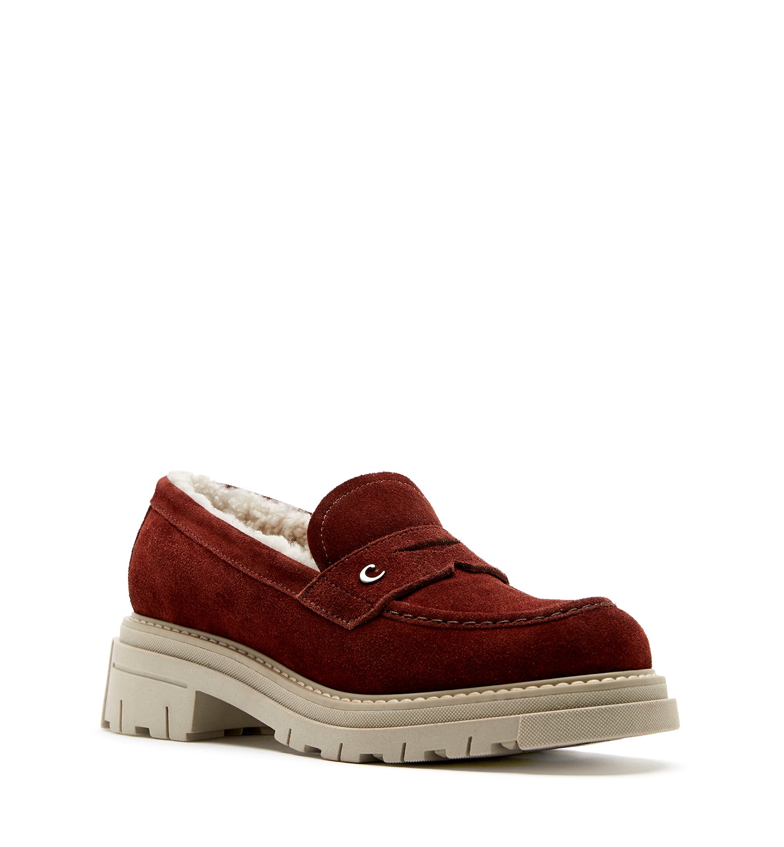 DONNY SHEARLING-LINED SUEDE LOAFER