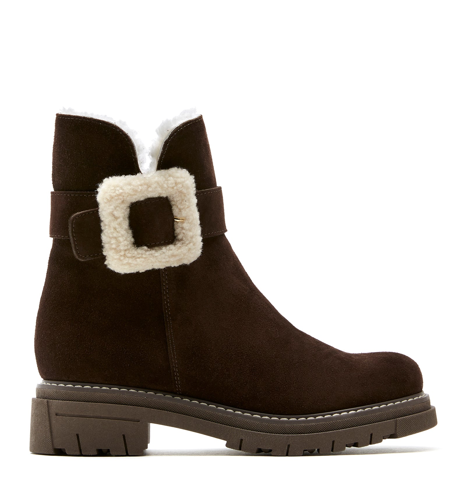 DOUG SHEARLING-LINED SUEDE BOOTIE