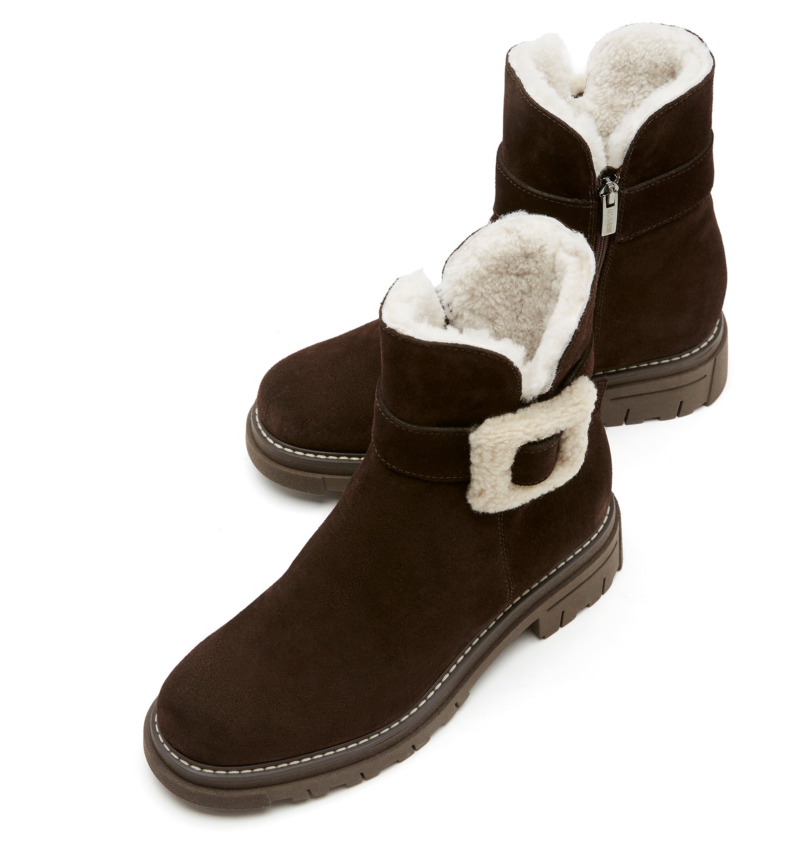 DOUG SHEARLING-LINED SUEDE BOOTIE