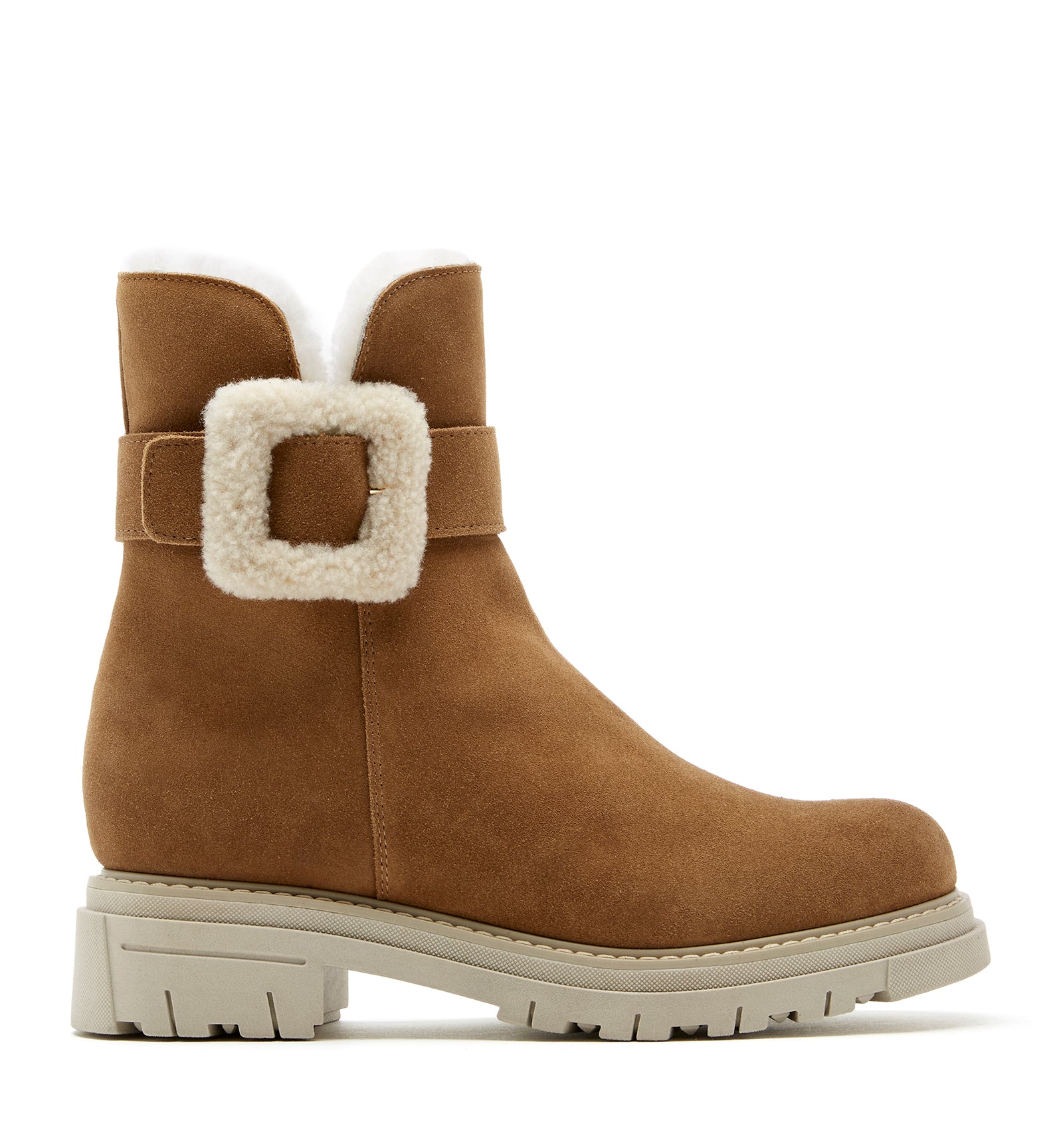 DOUG SHEARLING-LINED SUEDE BOOTIE