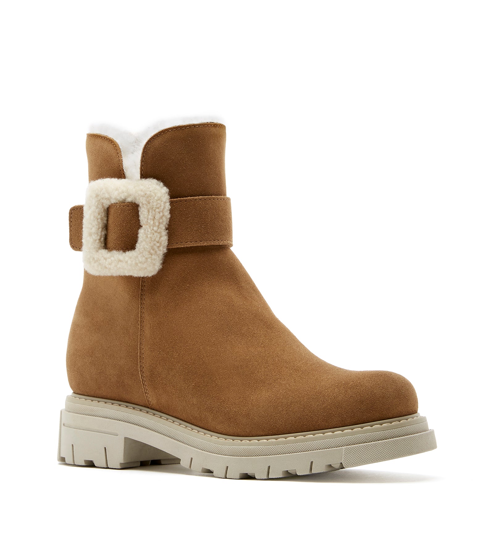 DOUG SHEARLING-LINED SUEDE BOOTIE