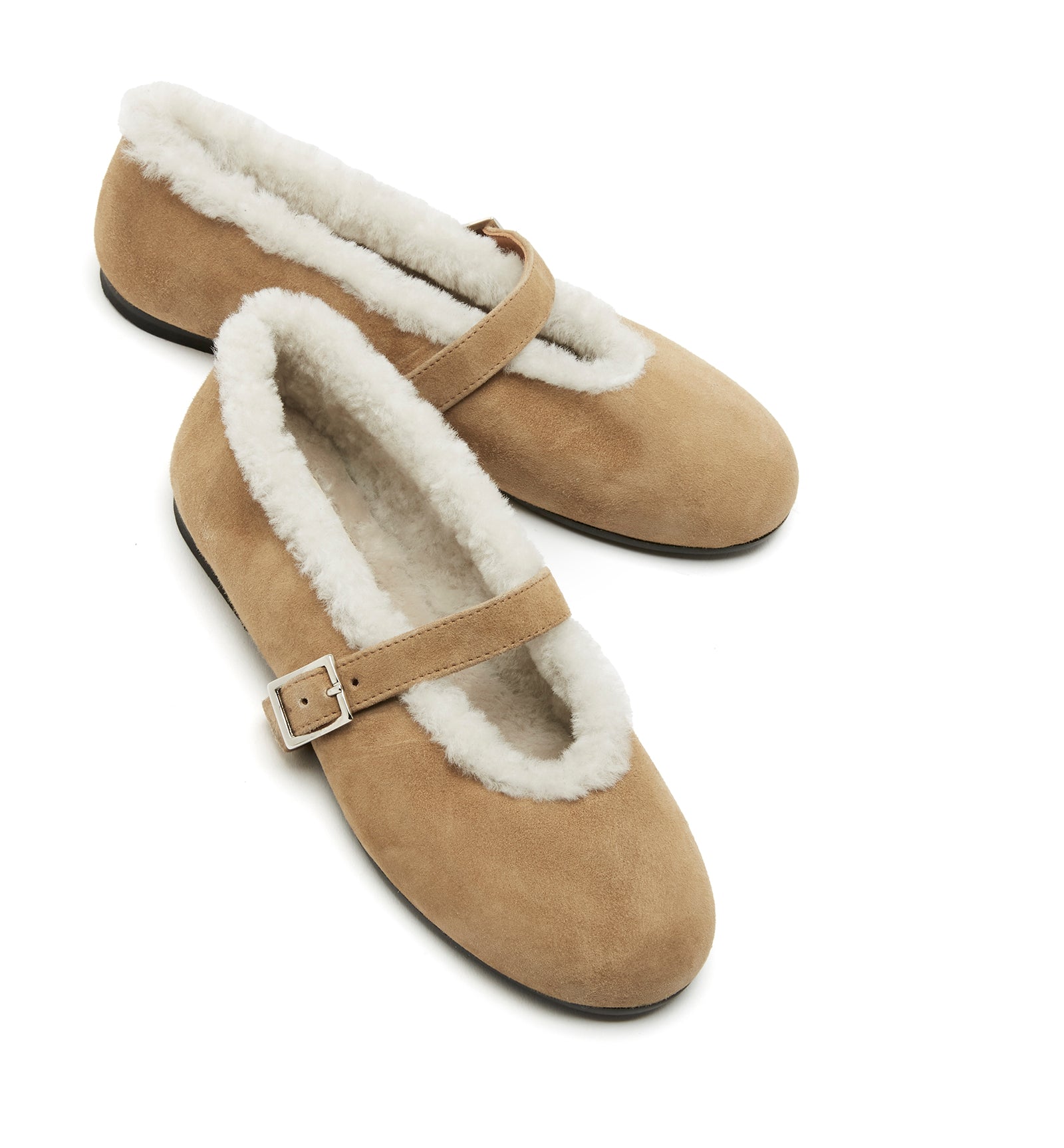 ELEGANT SHEARLING LINED SUEDE FLAT — Item 9 of 11
