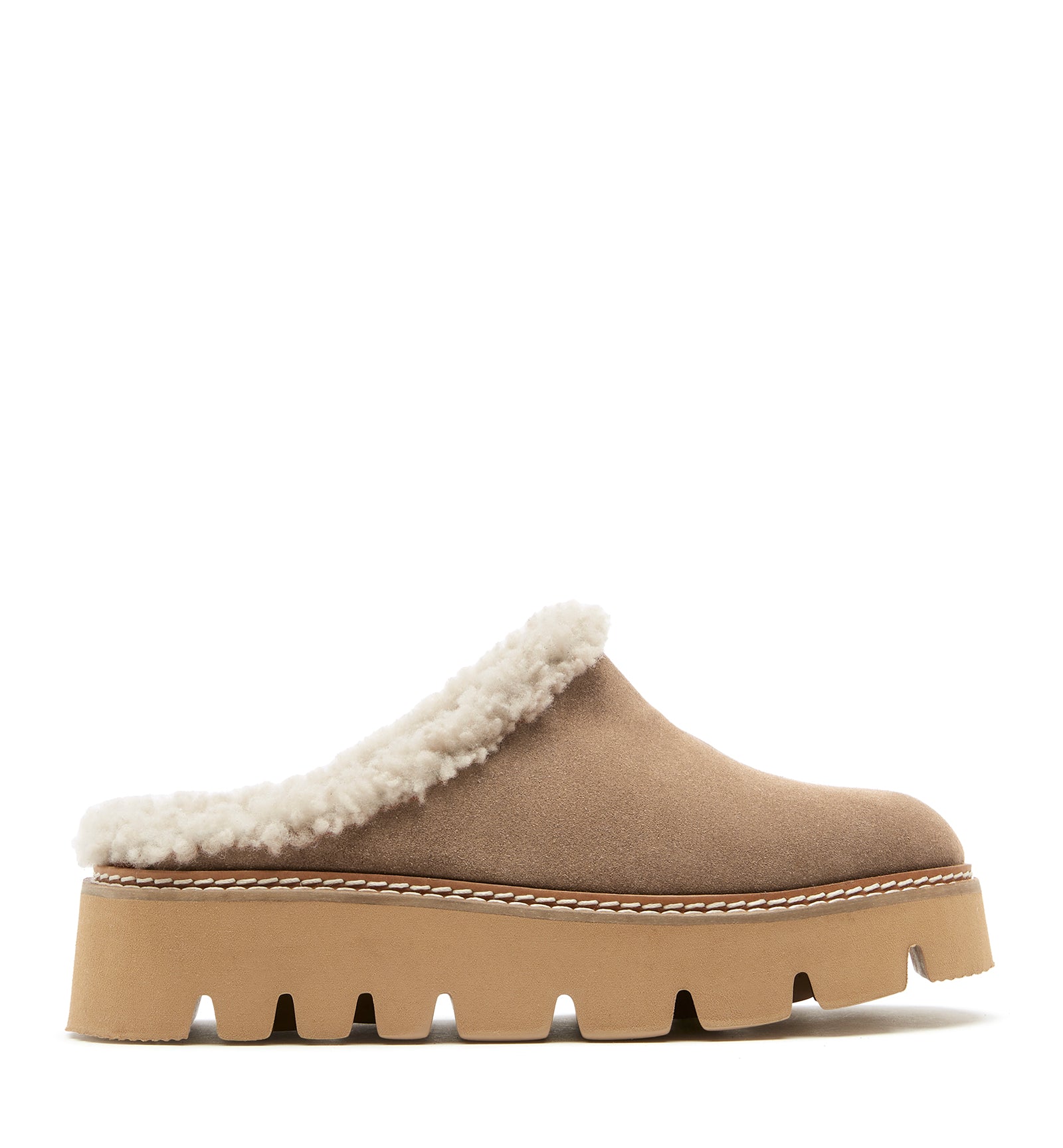 ERA SHEARLING LINED SUEDE MULE