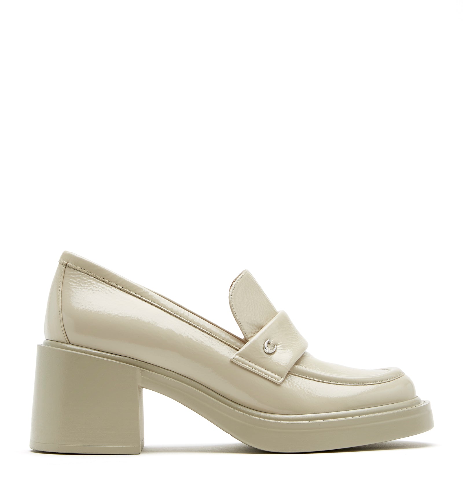 FABRIZIA CRINKLE LEATHER HEELED LOAFER - La Canadienne