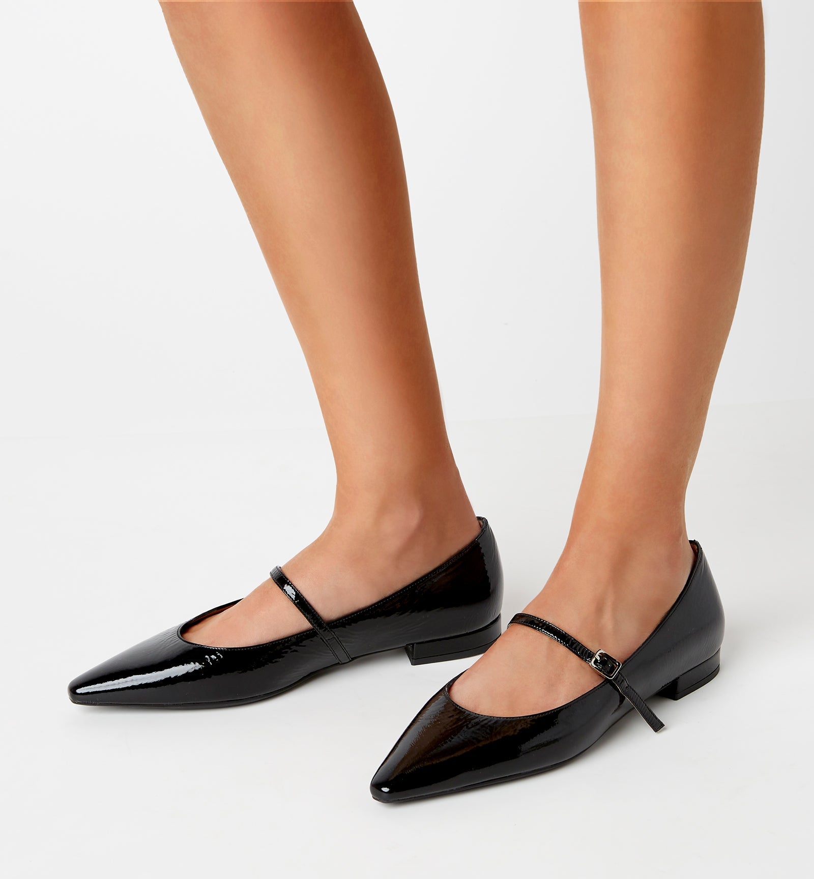 FRITZ CRINKLE LEATHER MARY JANE FLAT - La Canadienne