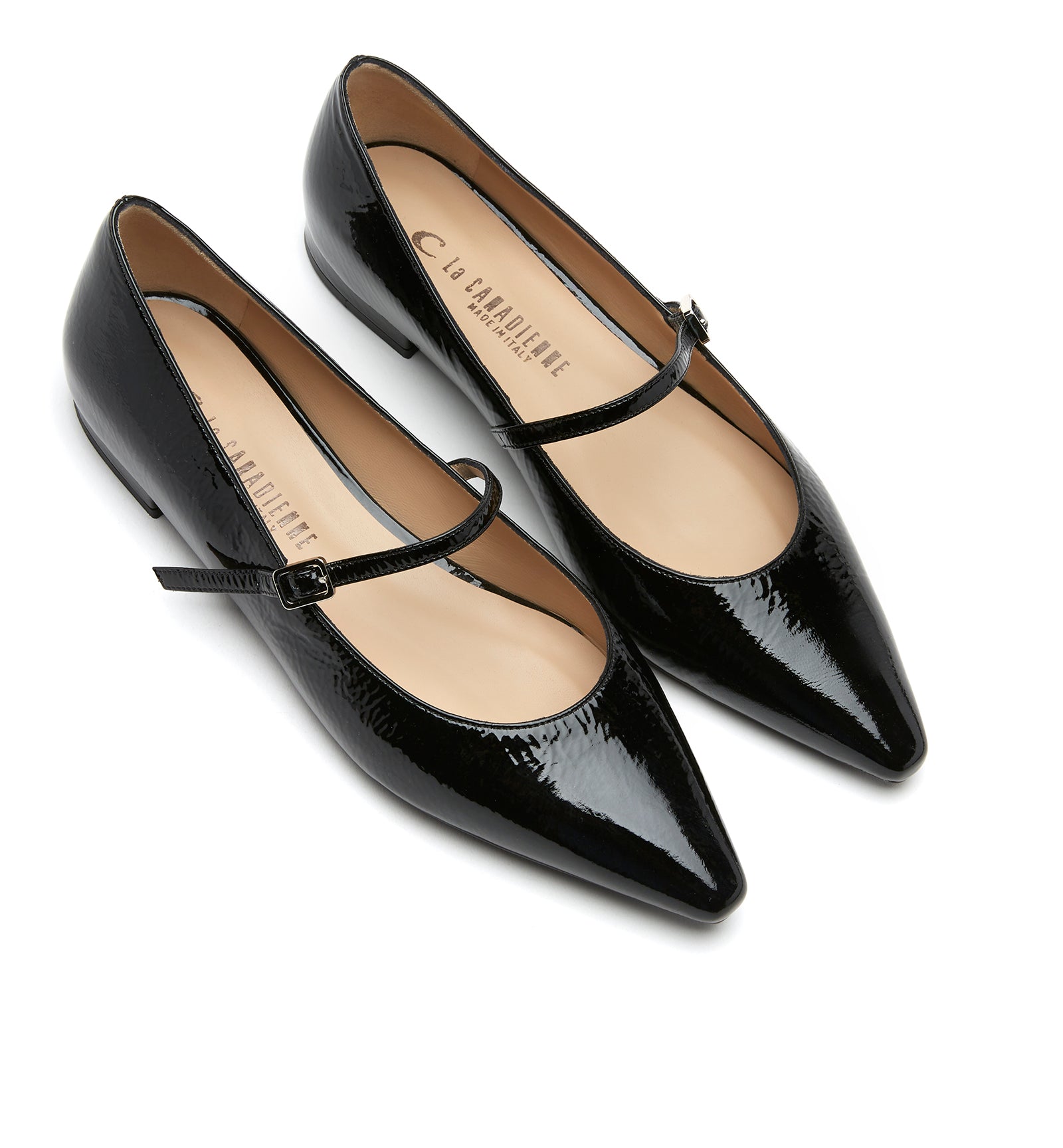 FRITZ CRINKLE LEATHER MARY JANE FLAT - La Canadienne