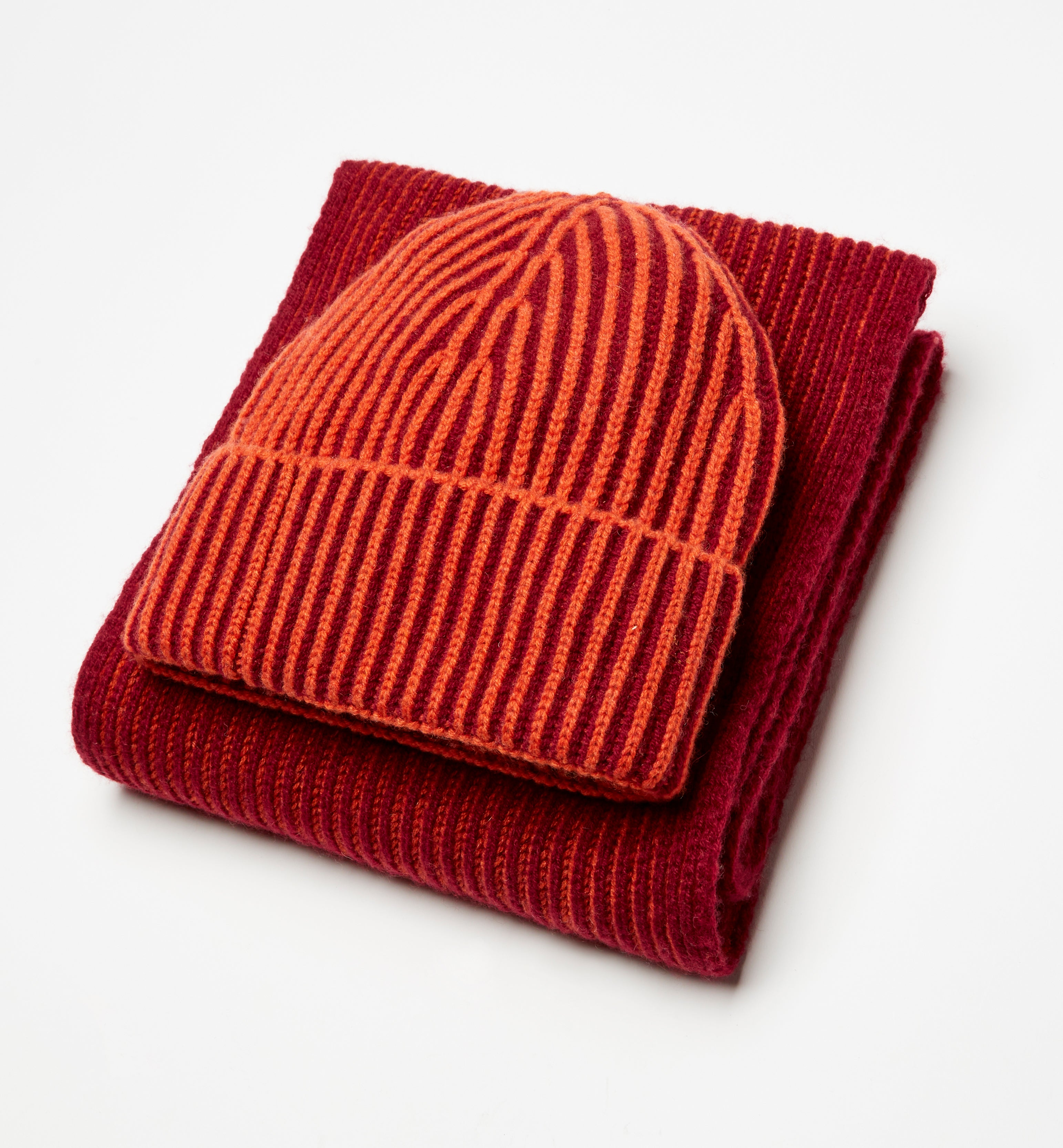 ENSEMBLE BONNET ET ÉCHARPE EN CACHEMIRE (WALLACE & WARD)