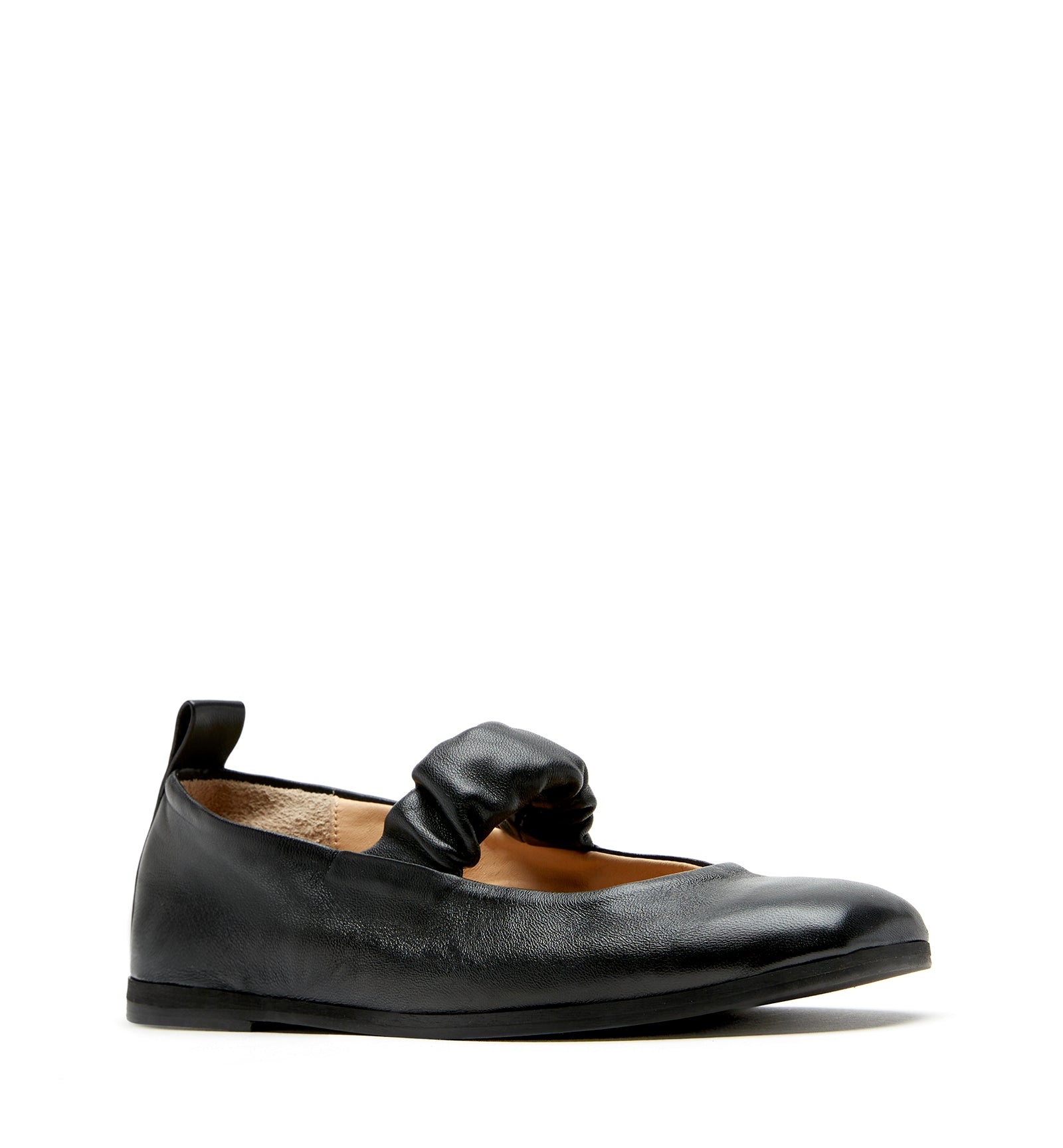 GREY LEATHER MARY JANE FLAT - La Canadienne