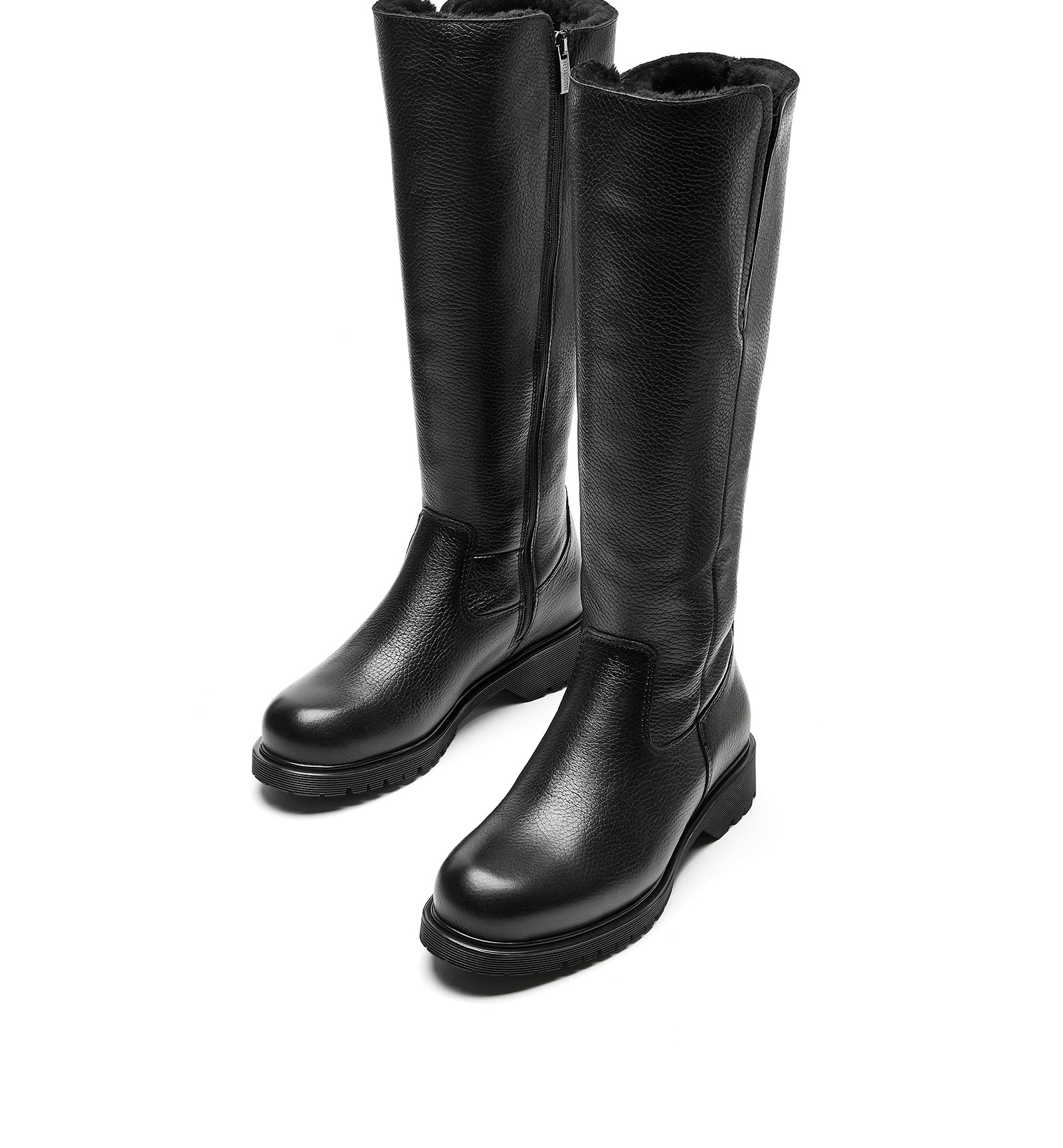 HELENE SHEARLING - LINED PEBBLED LEATHER BOOT - La Canadienne