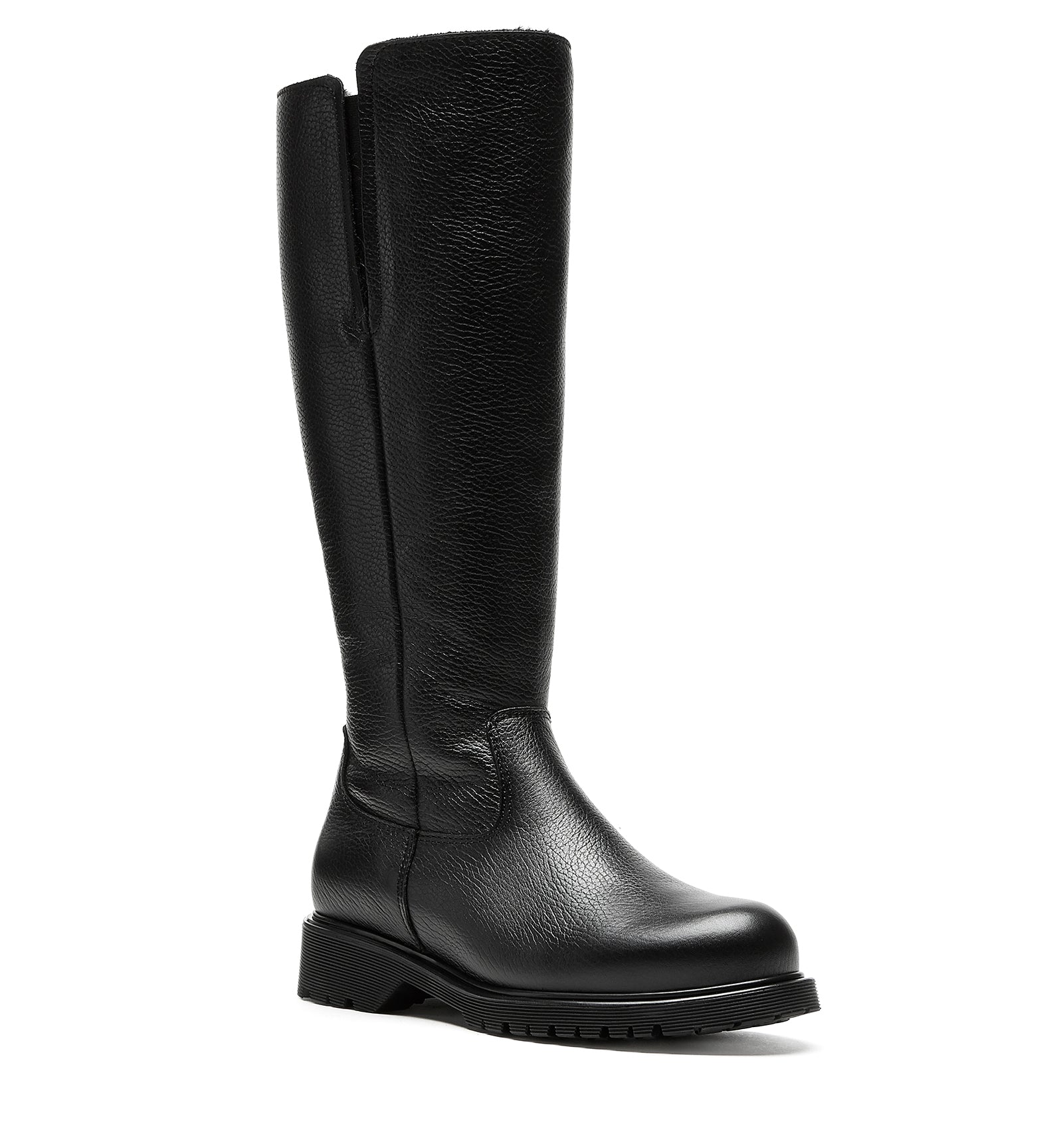 HELENE SHEARLING - LINED PEBBLED LEATHER BOOT - La Canadienne