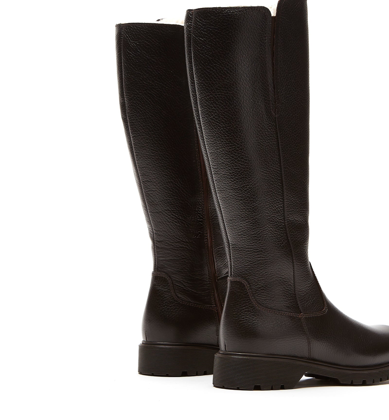 HELENE SHEARLING - LINED PEBBLED LEATHER BOOT - La Canadienne
