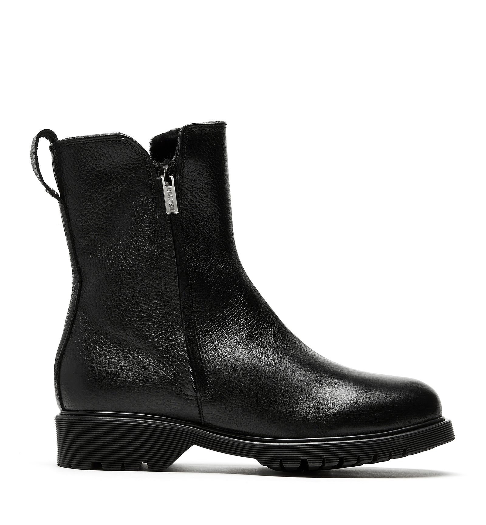 HUEY SHEARLING-LINED LEATHER BOOTIE