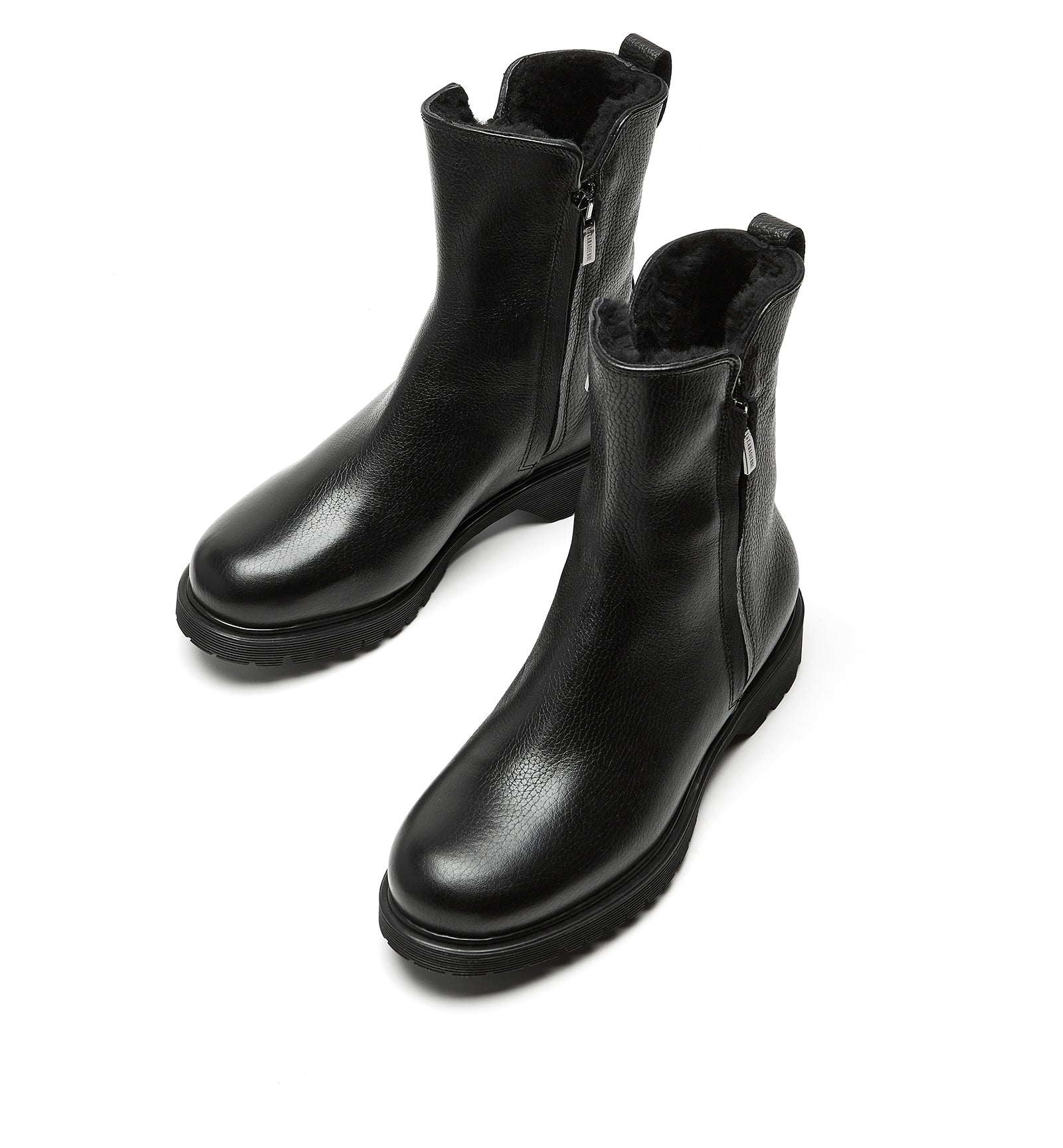 HUEY SHEARLING-LINED LEATHER BOOTIE