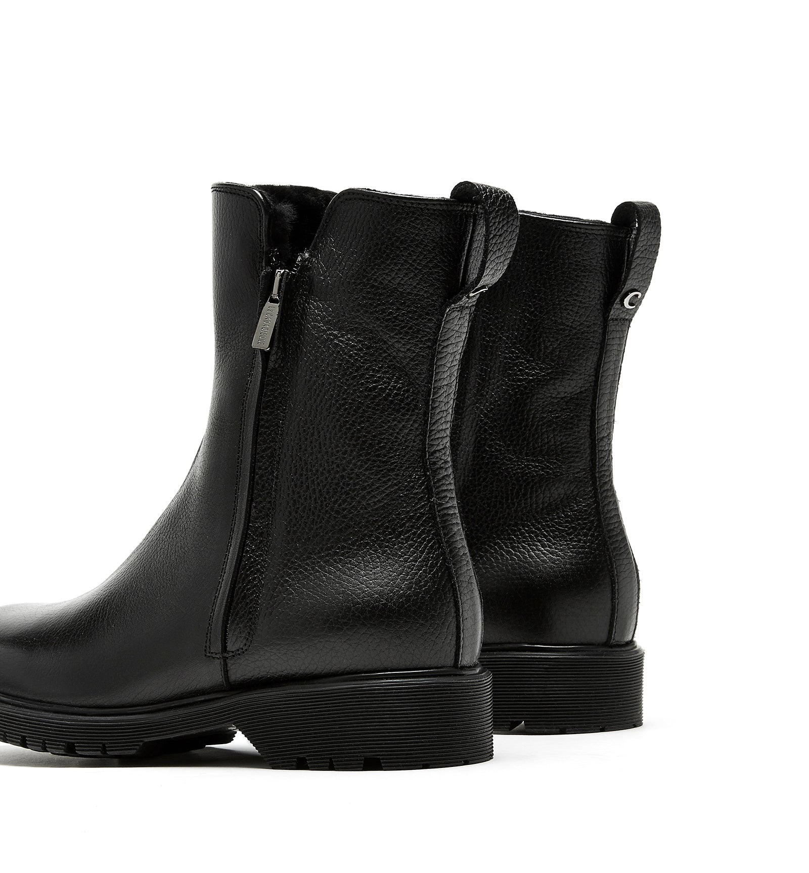 HUEY SHEARLING-LINED LEATHER BOOTIE